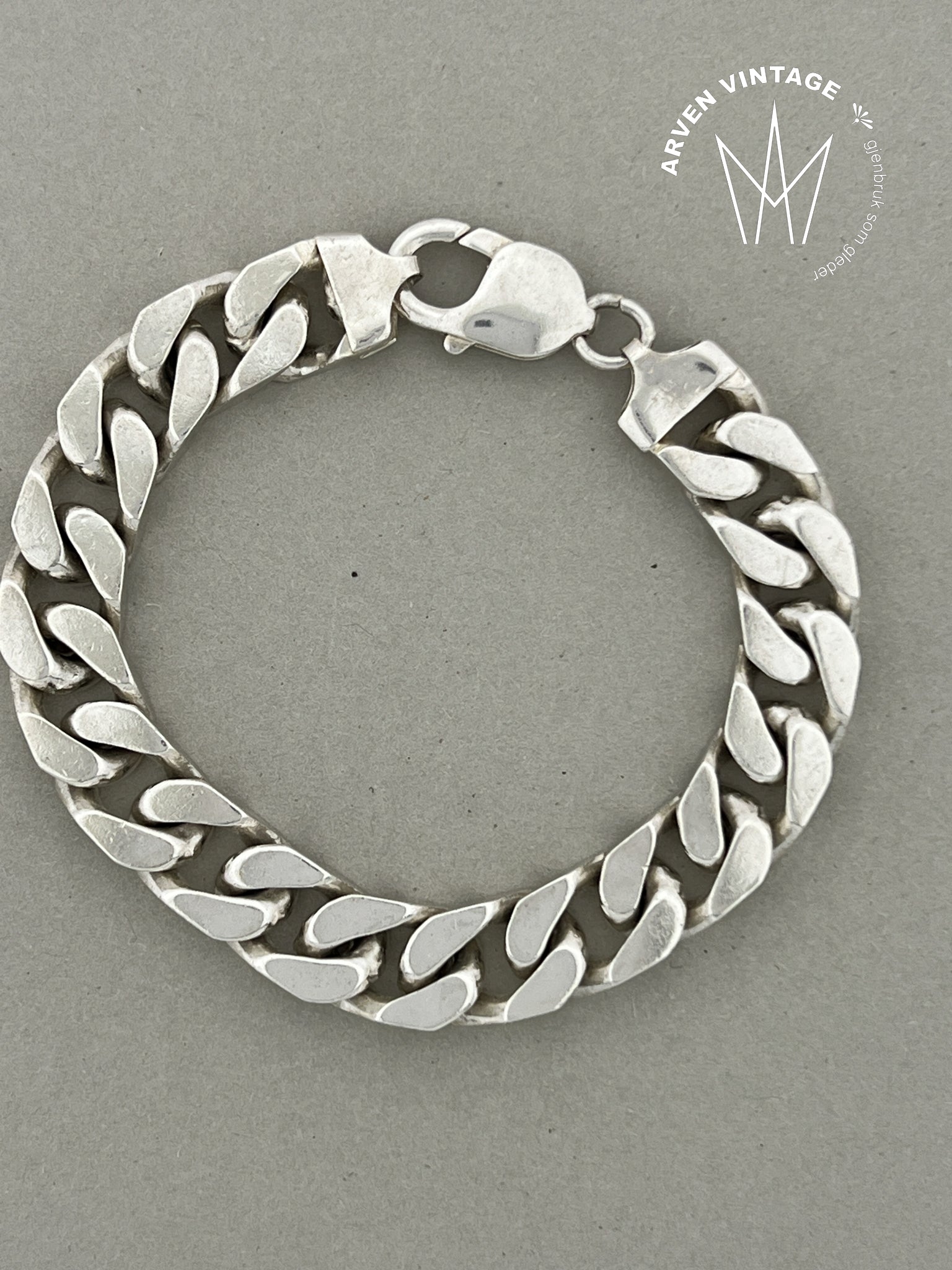 Vintage Panser sølv armbånd 18,5cm