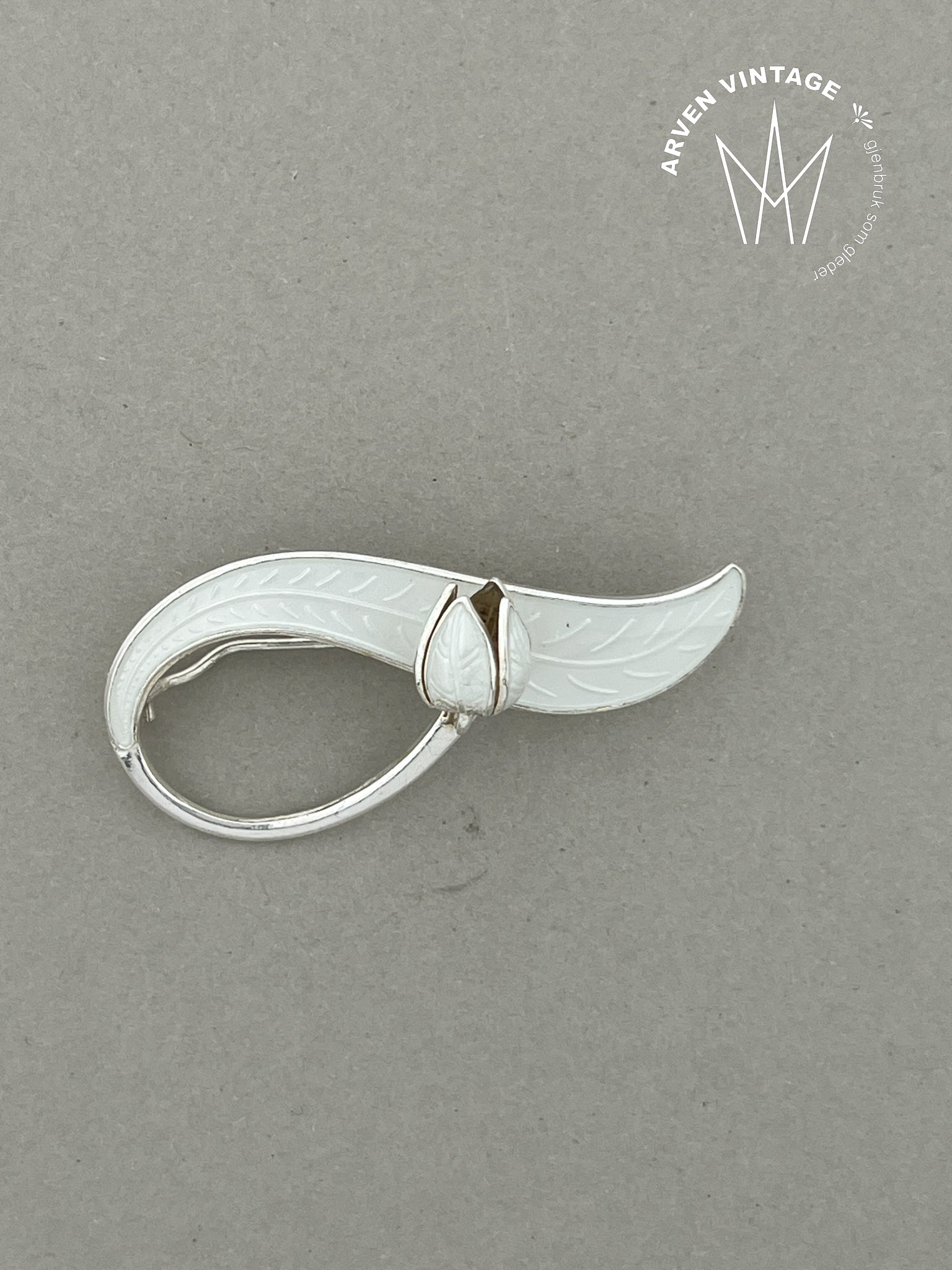 Vintage sølv Aksel Holmsen emaljebrosje