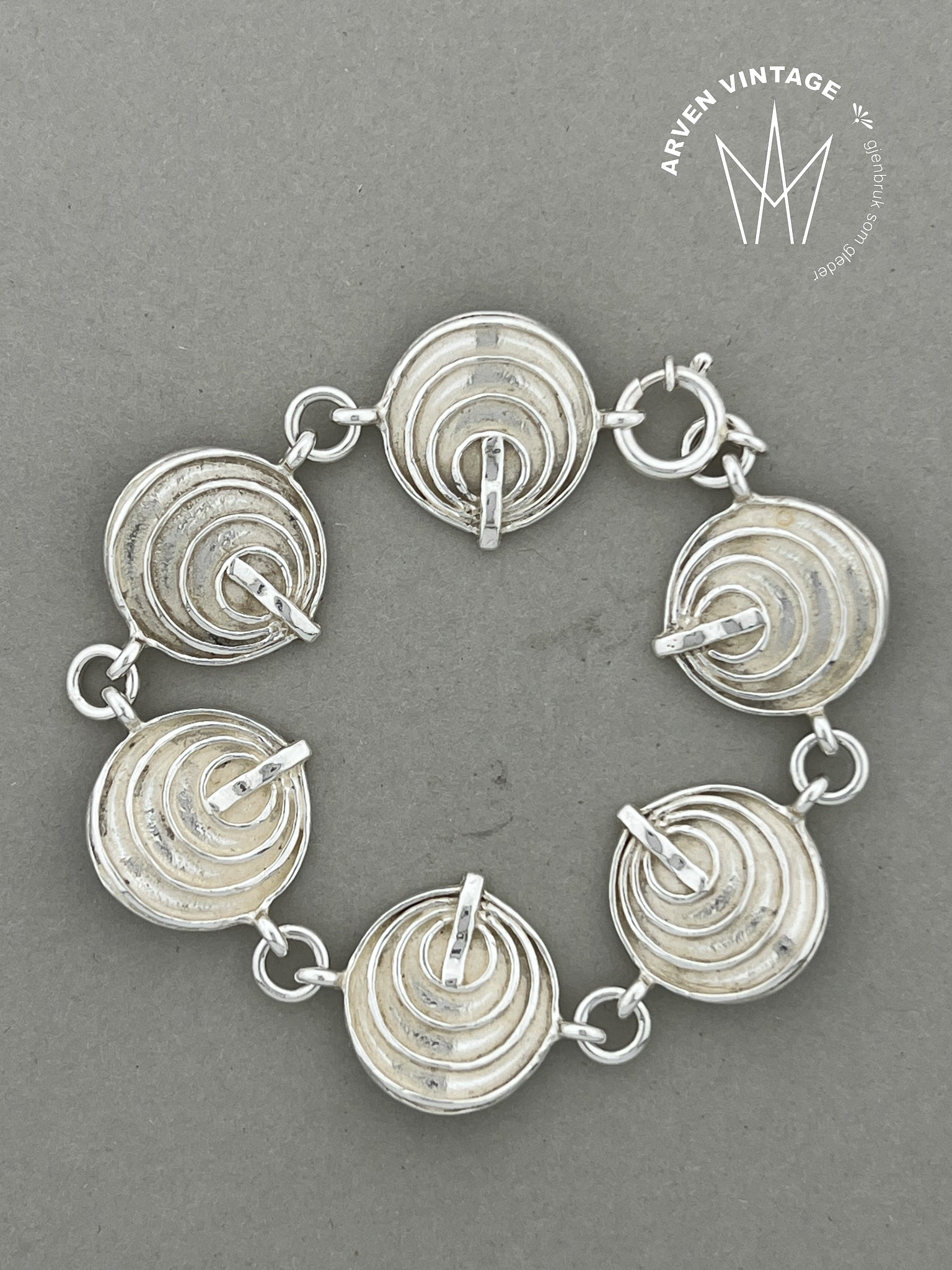 Vintage sølv Viking armbånd 18cm