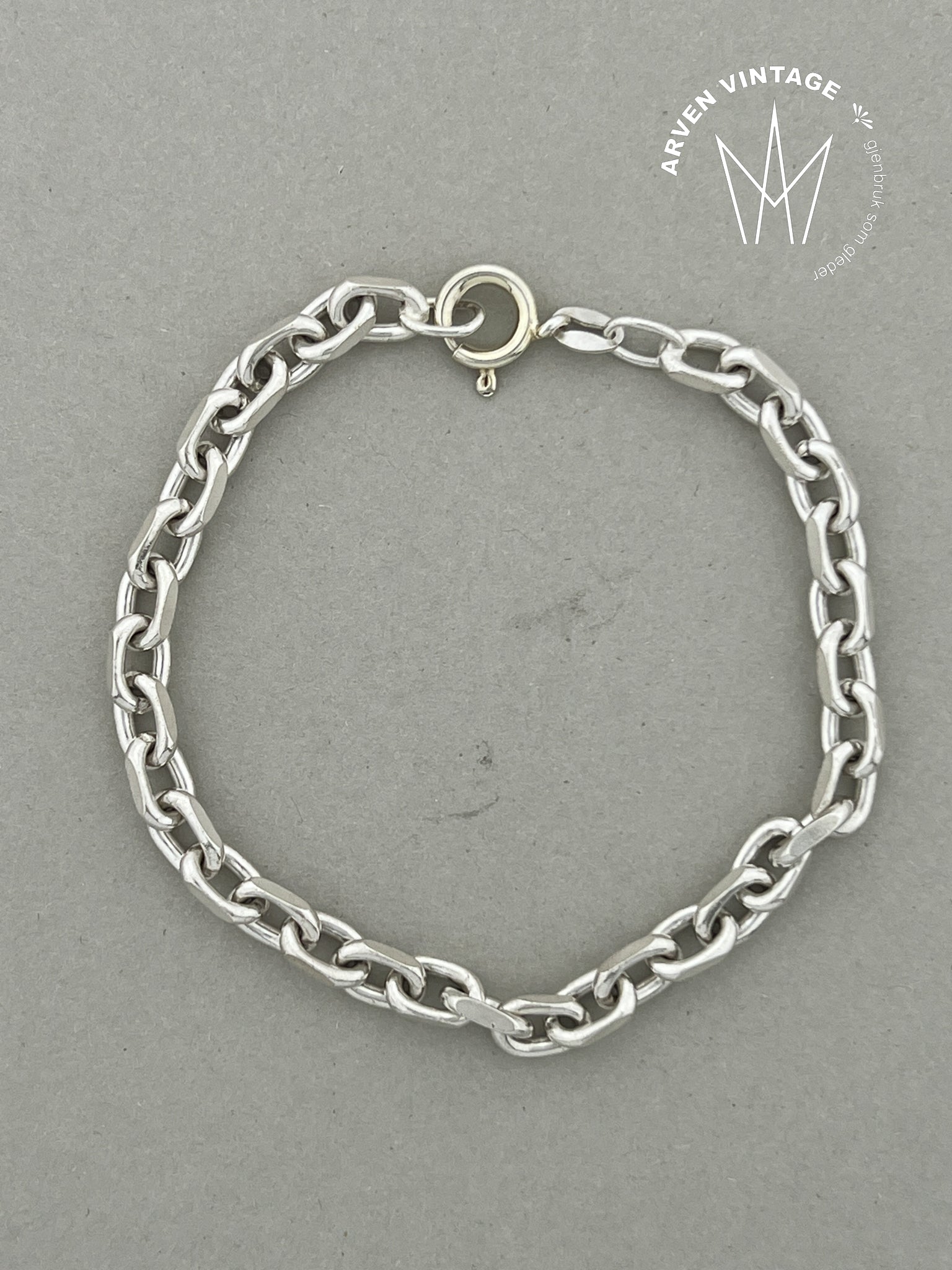 Vintage sølvarmbånd 20cm