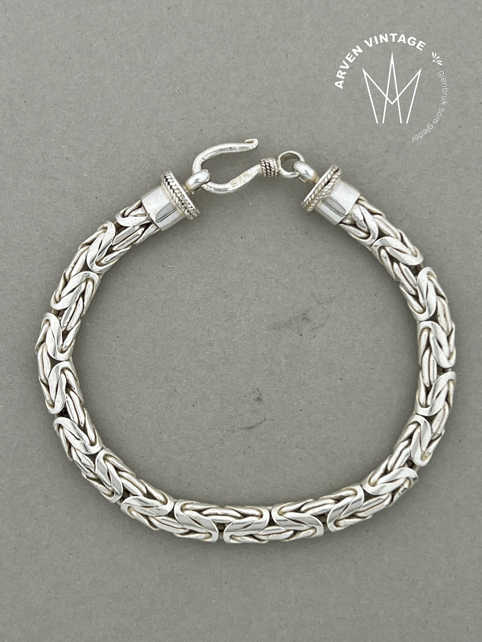 Vintage sølv armbånd 18,5cm