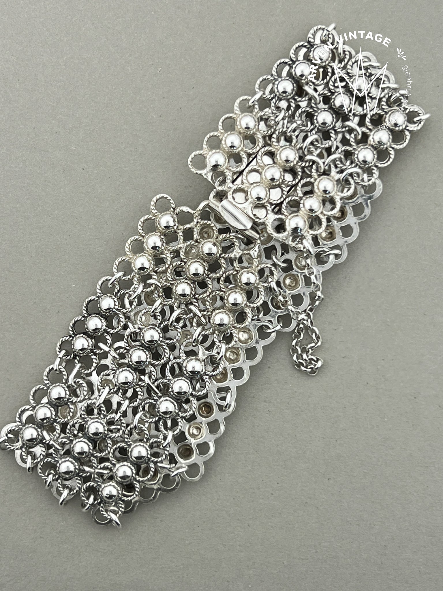 Vintage sølvarmbånd 17cm