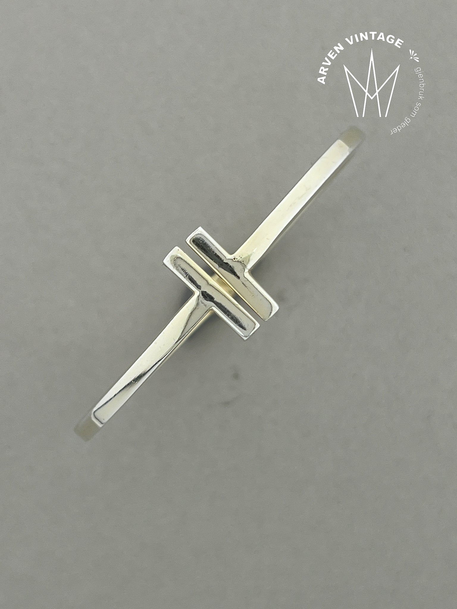 Vintage forgylt sølv armring 15,5cm