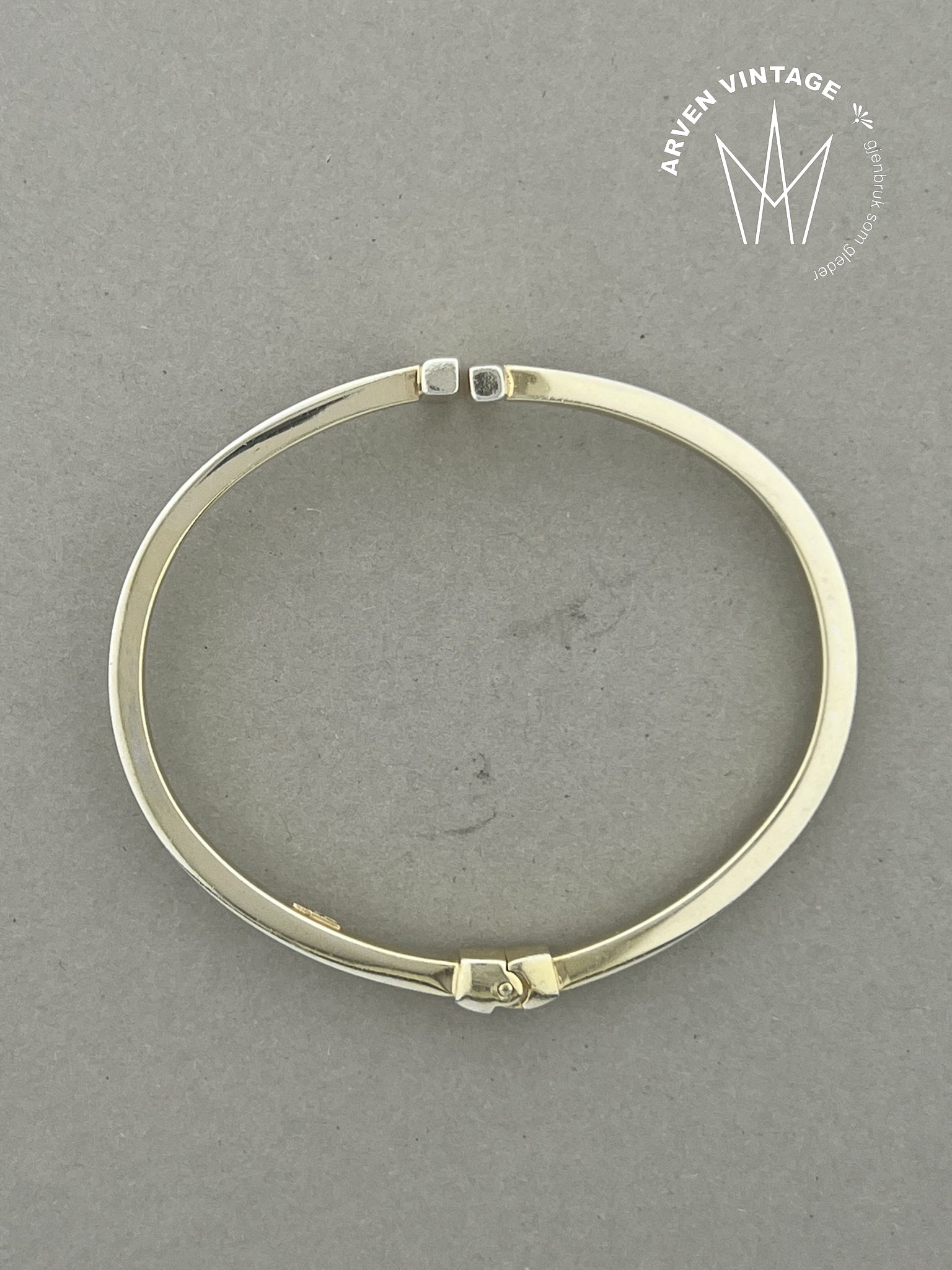 Vintage forgylt sølv armring 15,5cm
