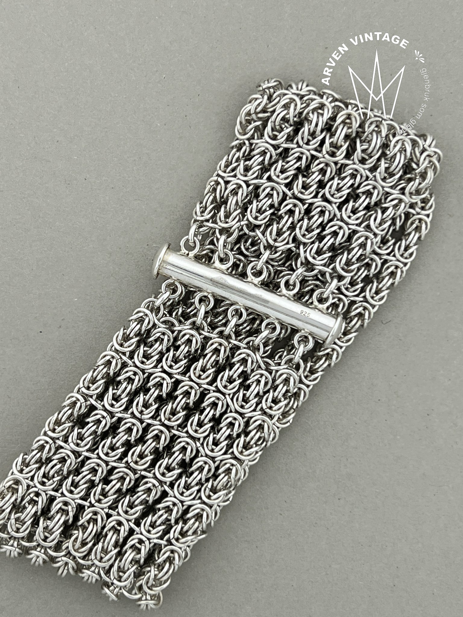 Vintage sølv armbånd 20cm