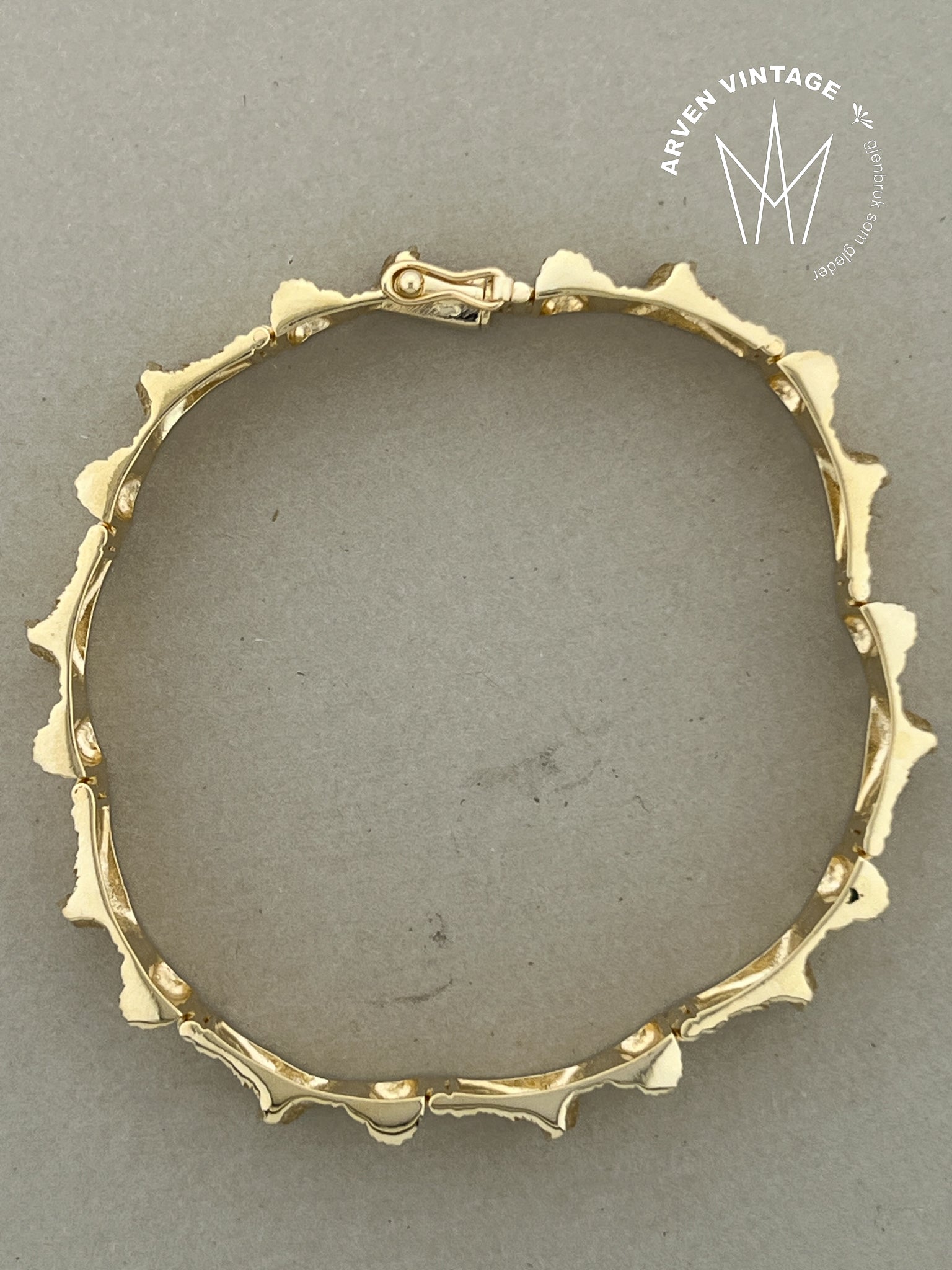 Vintage armbånd gult gull 18,5cm
