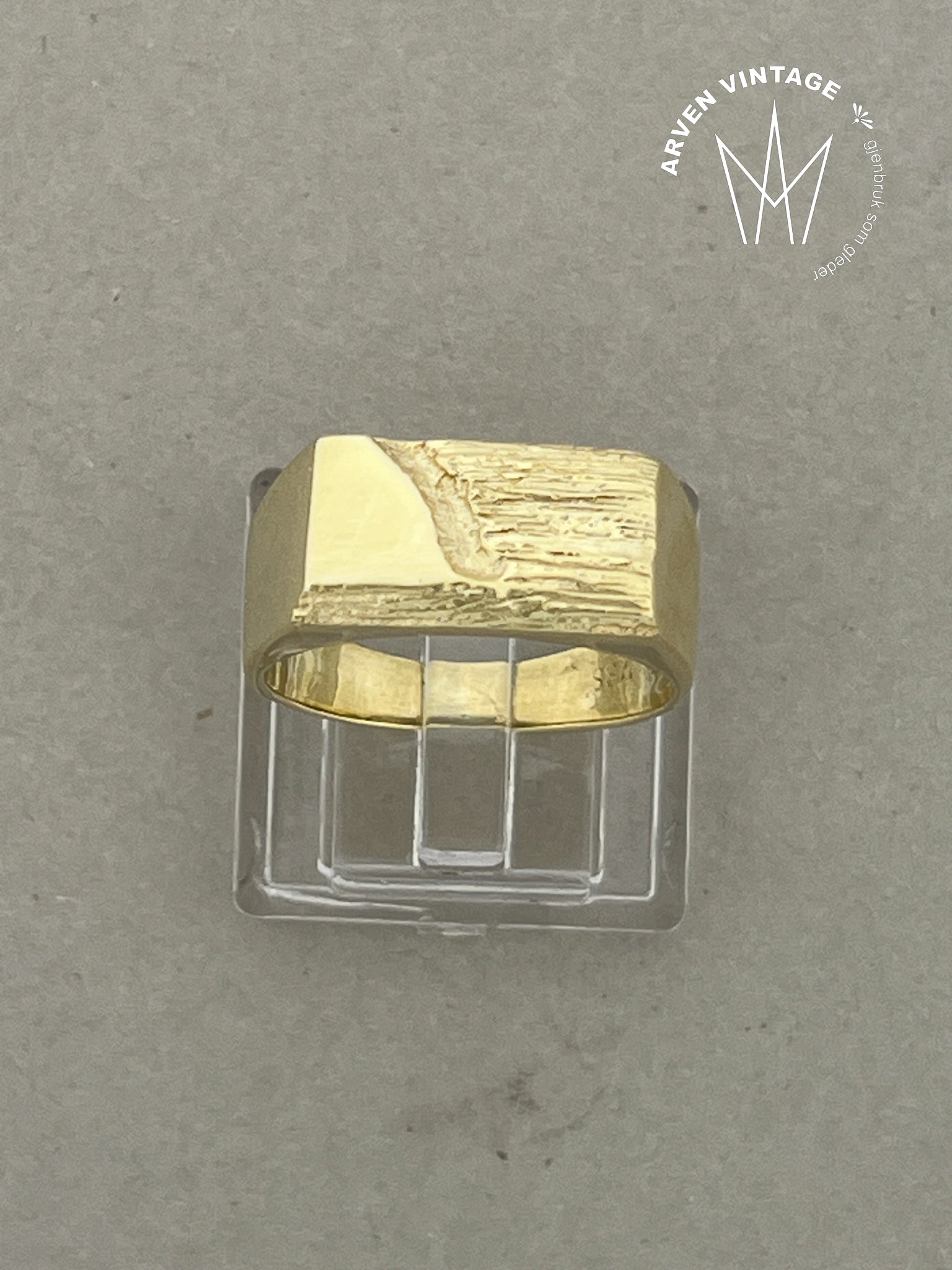 Vintage ring gult gull str 56