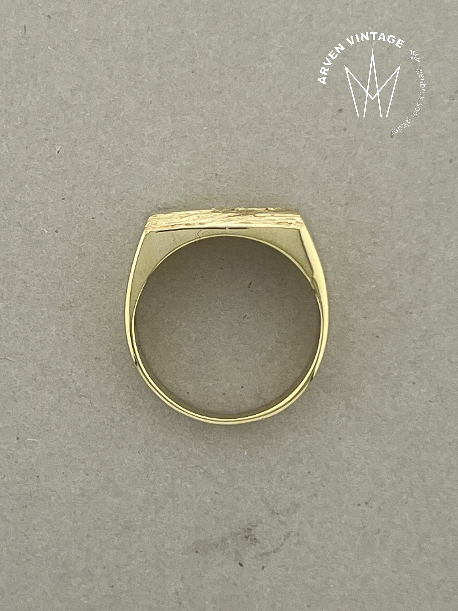 Vintage ring gult gull str 56