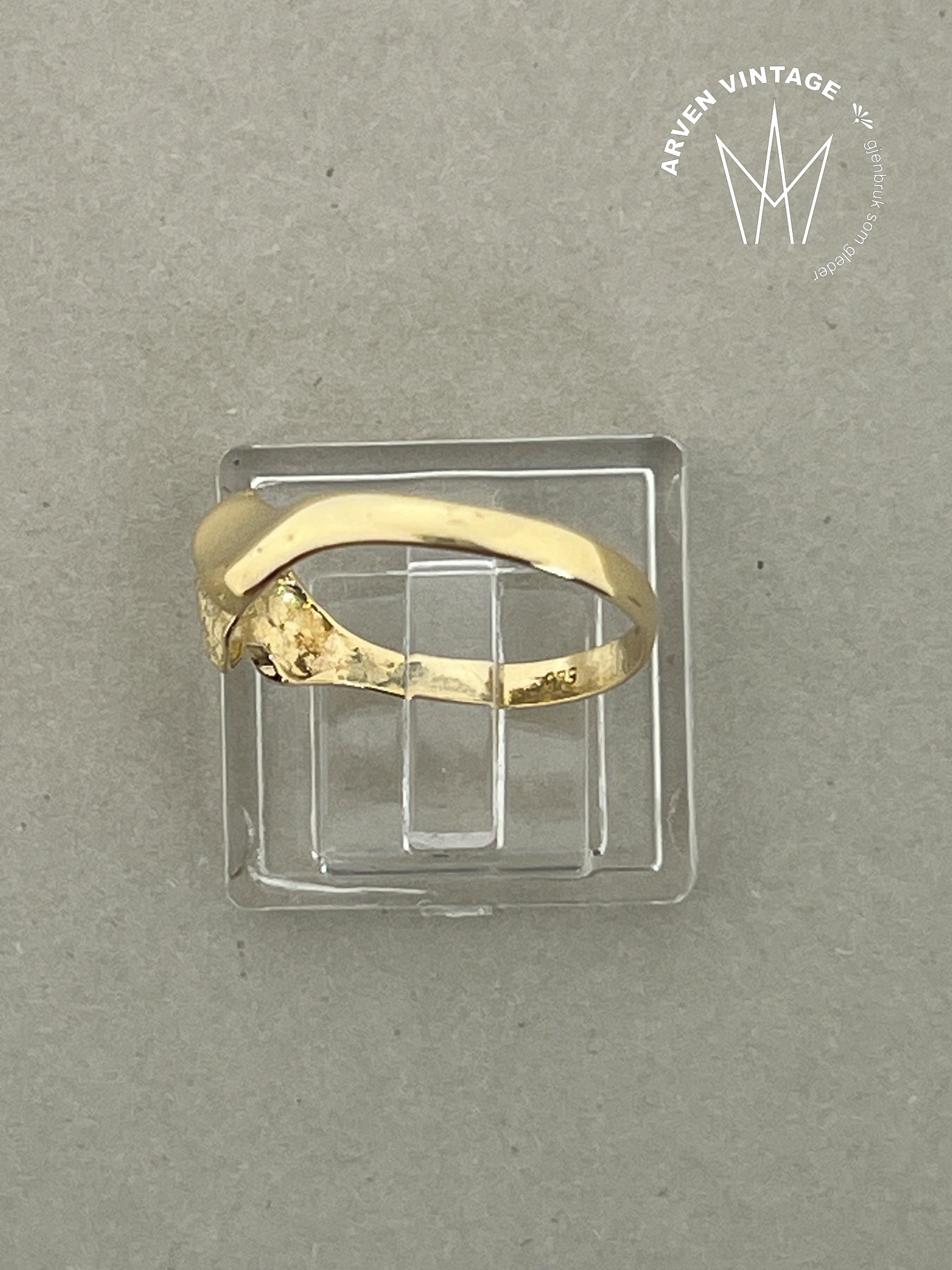 Vintage ring gult gull str 55