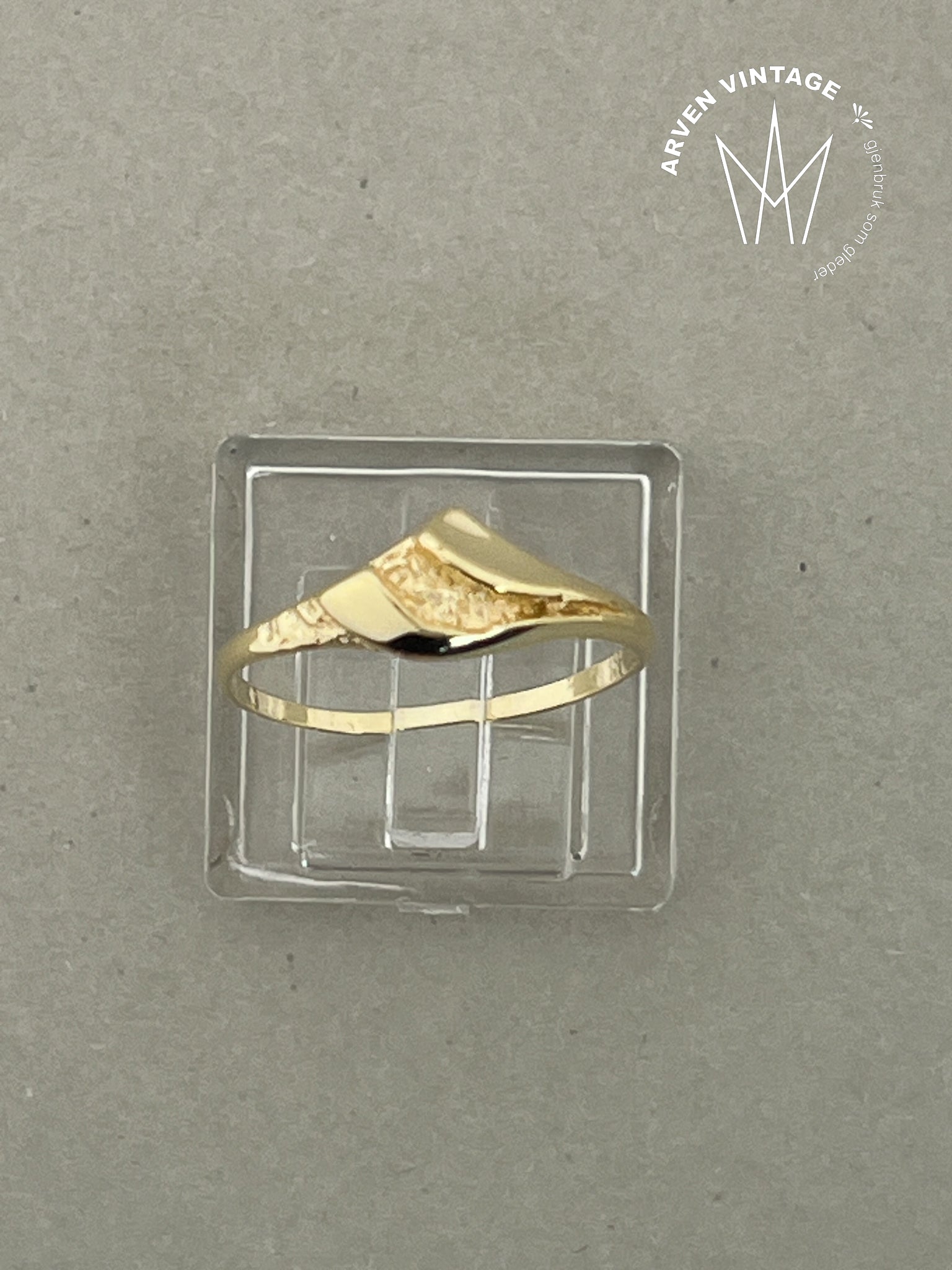 Vintage ring gult gull str 55