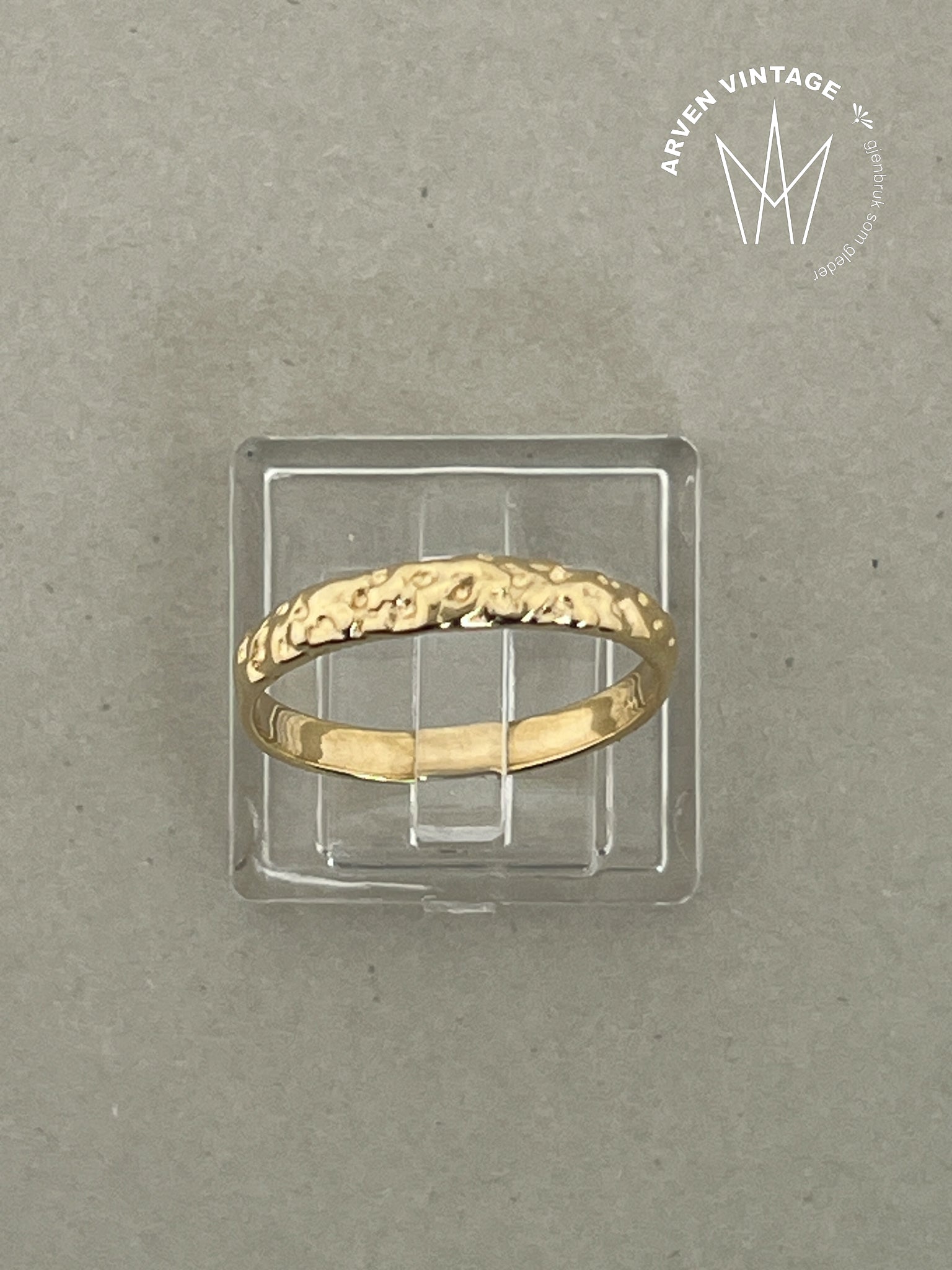 Vintage ring gult gull str 54