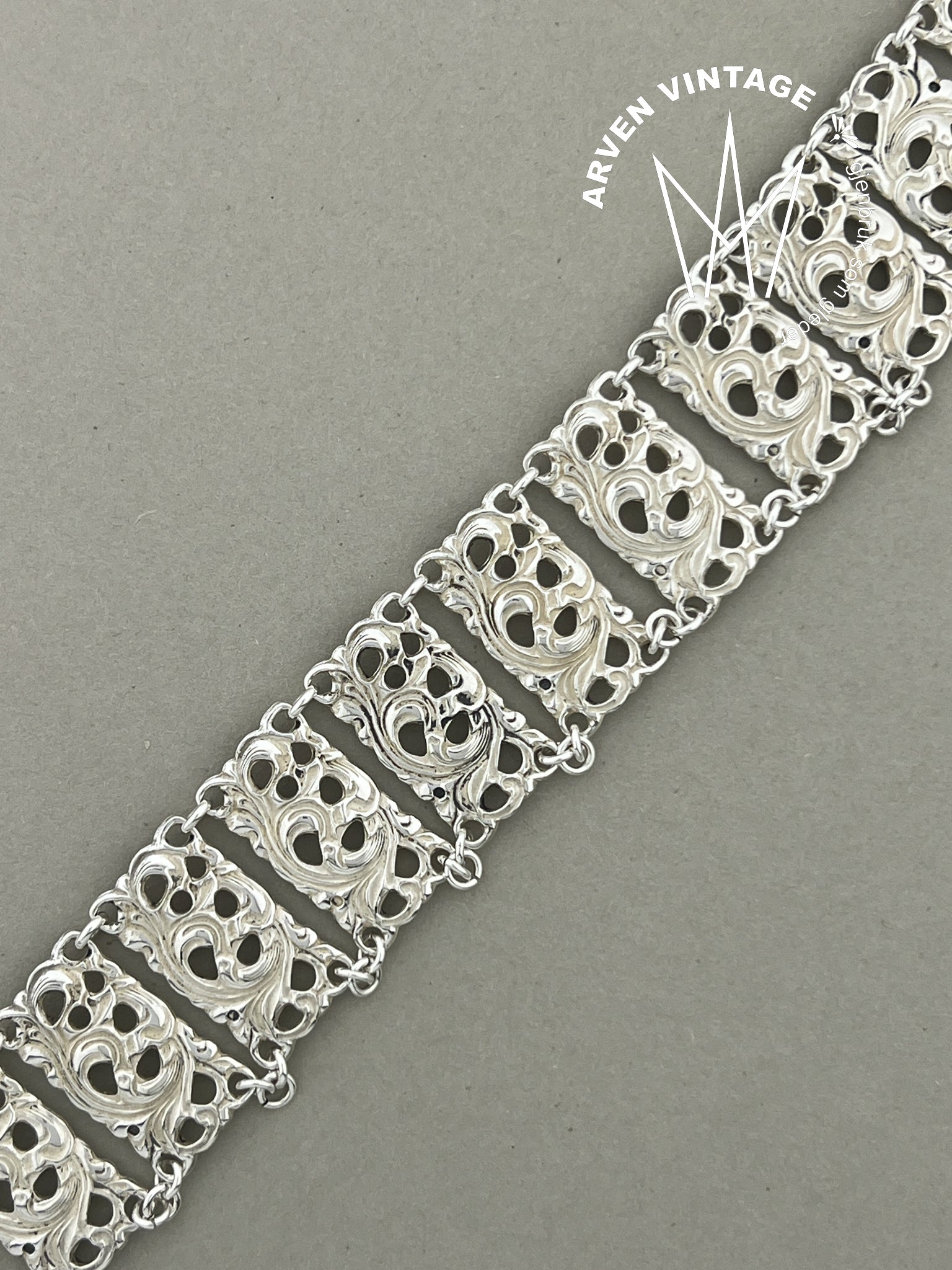 Vintage sølv halssmykke 40cm