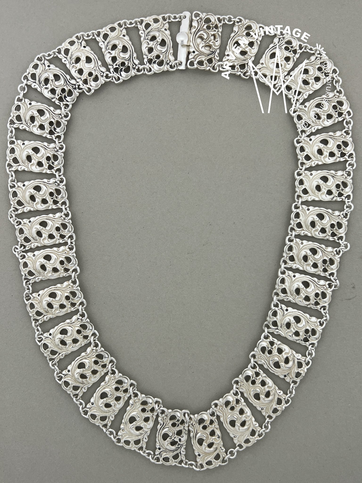 Vintage sølv halssmykke 40cm