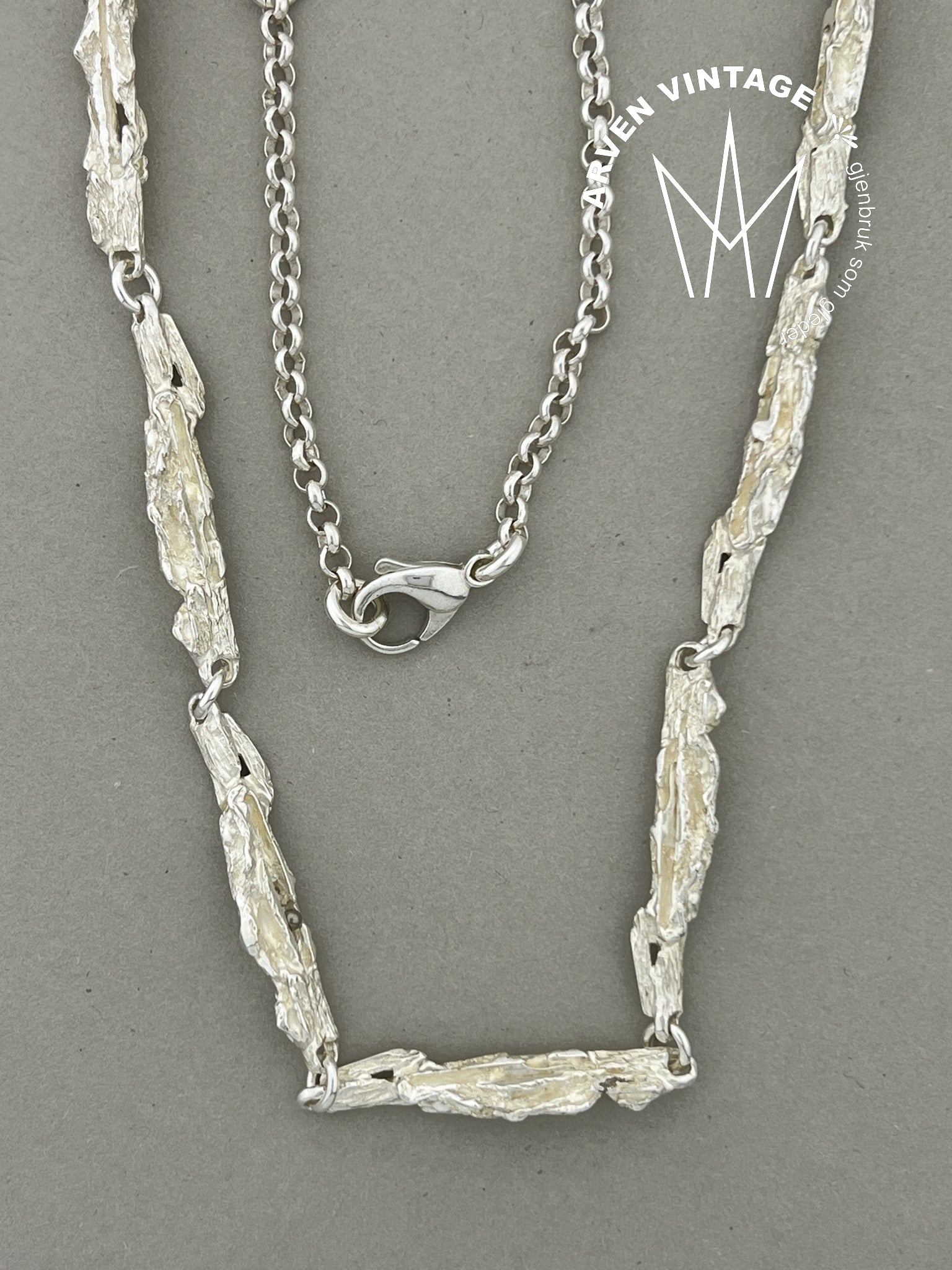 Vintage sølv halssmykke 55cm