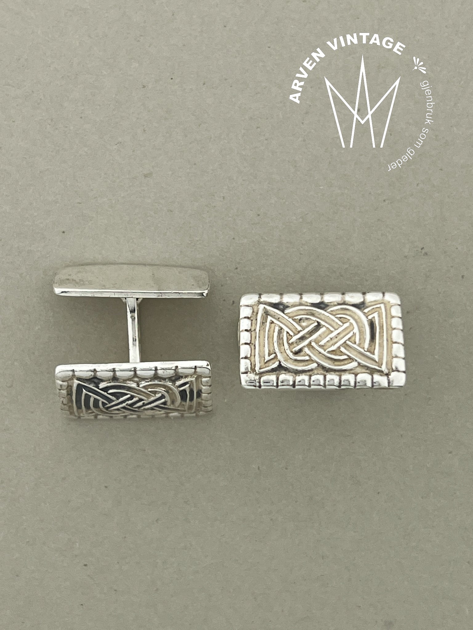 Vintage sølv mansjettknapper D-A