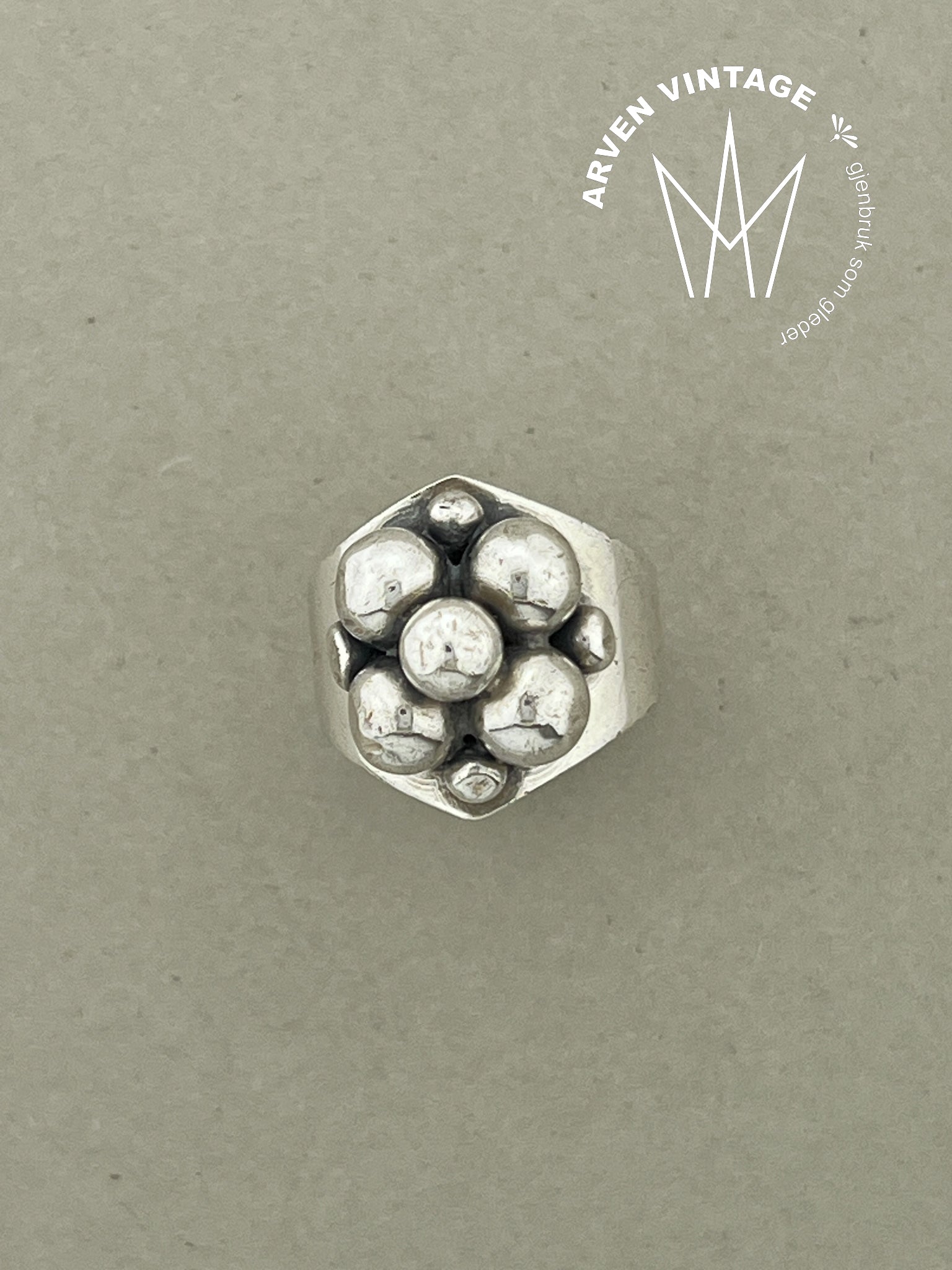 Vintage sølv ring E. Granit str 51