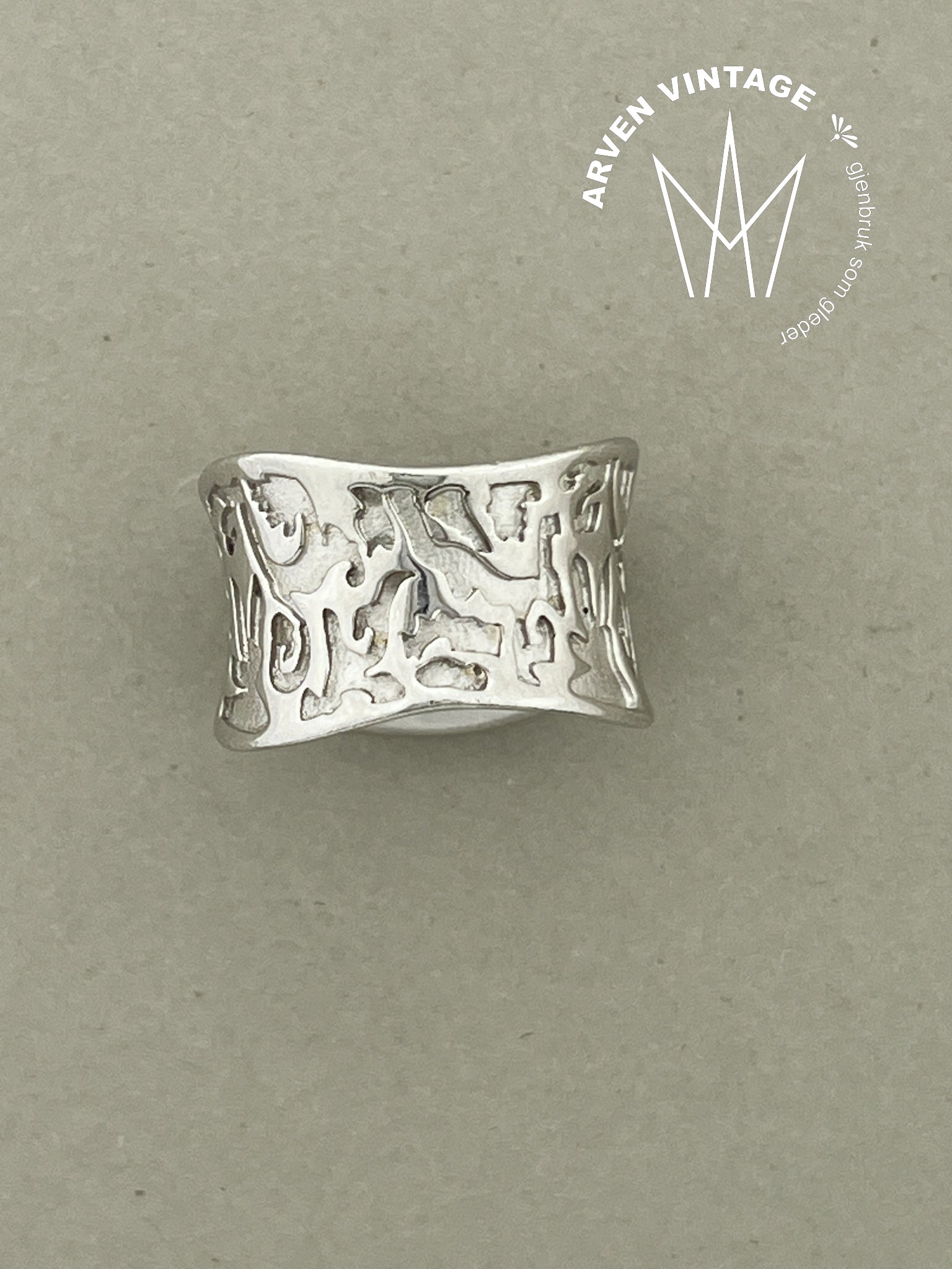 Vintage sølv ring str 56