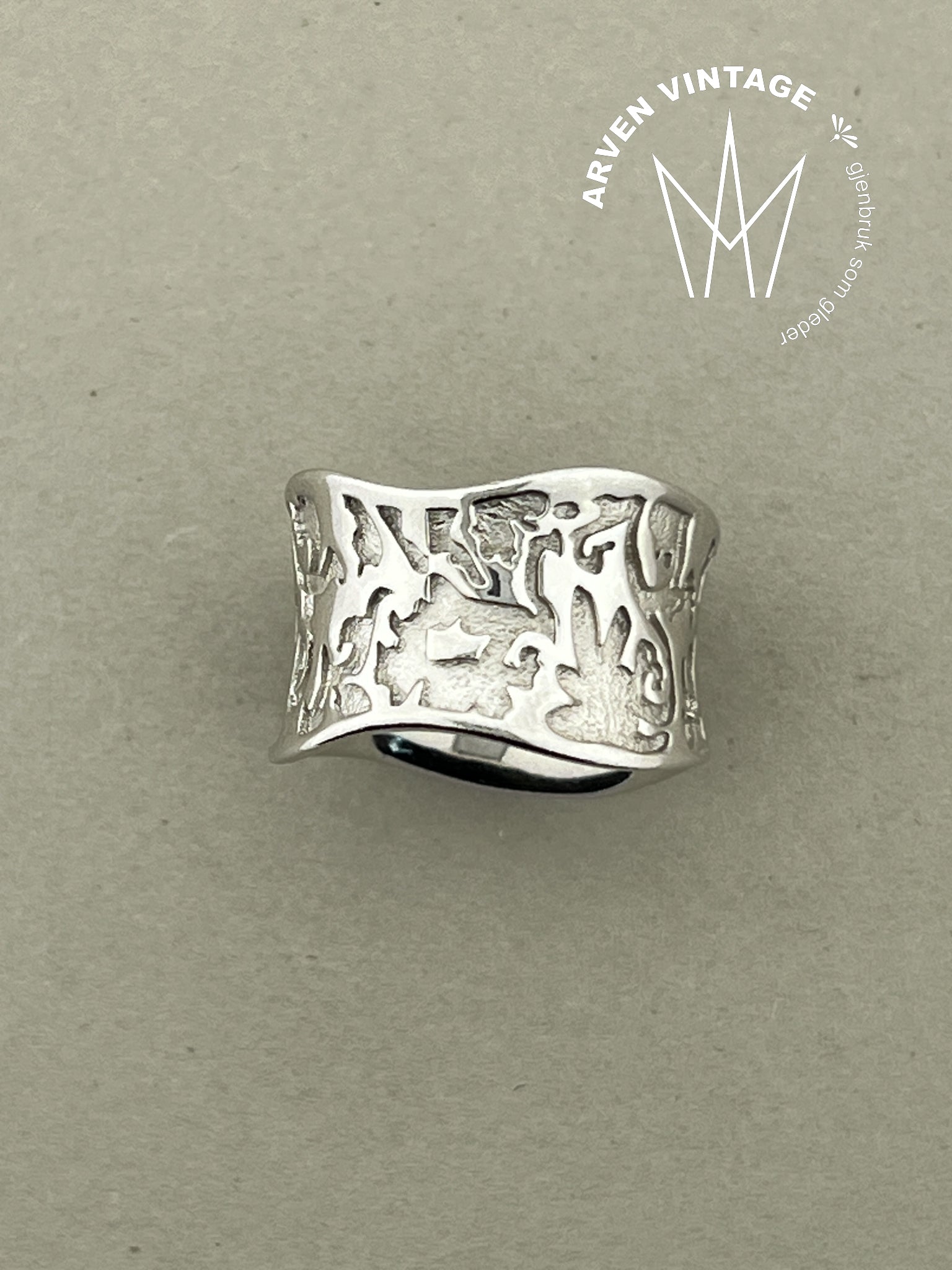 Vintage sølv ring str 56