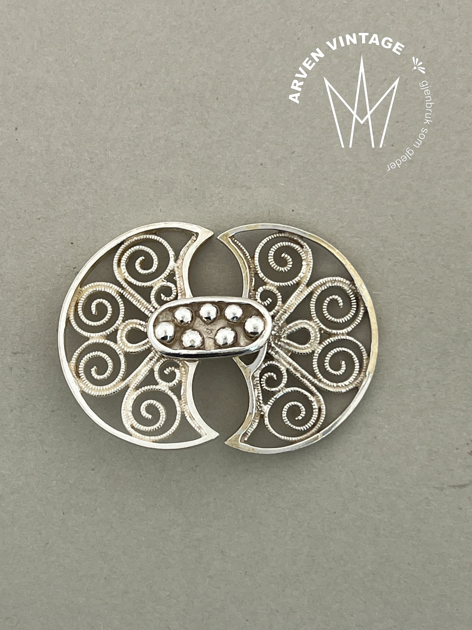 Vintage sølv beltespenne