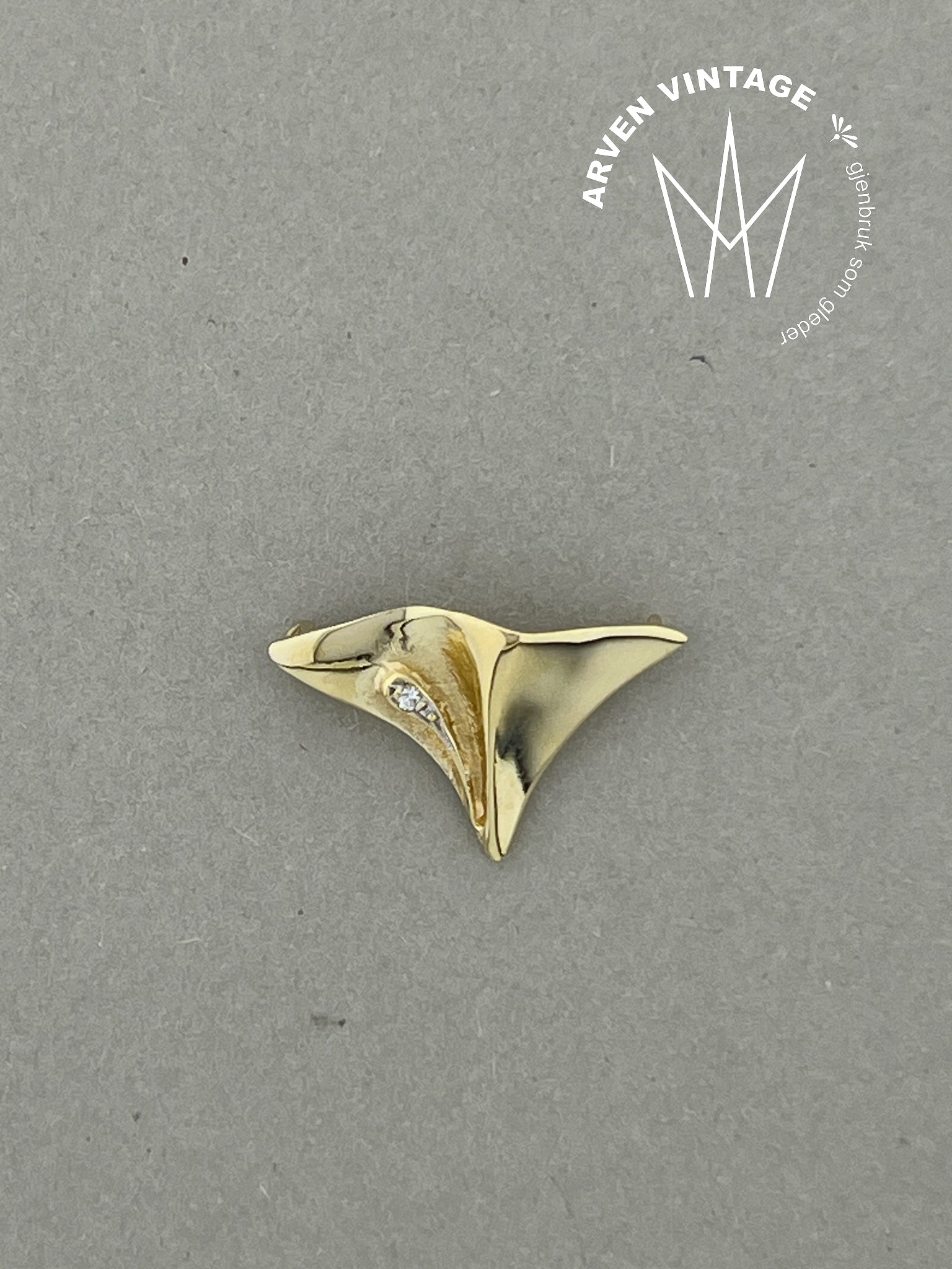 Vintage diamantanheng gult gull