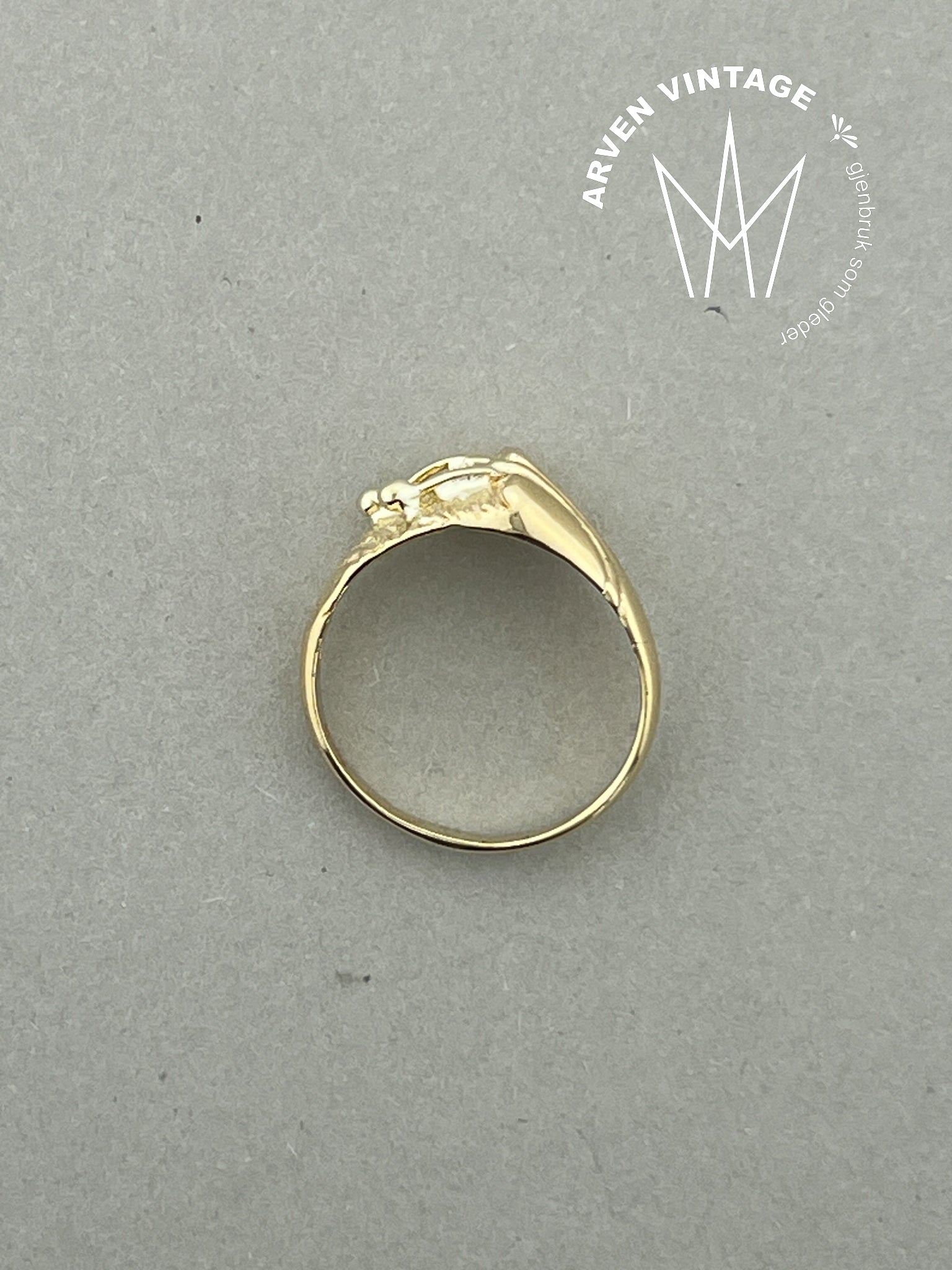 Vintage ring gult gull str 54