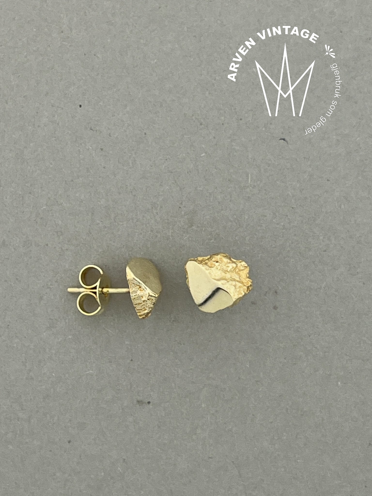 Vintage ørepynt gult gull