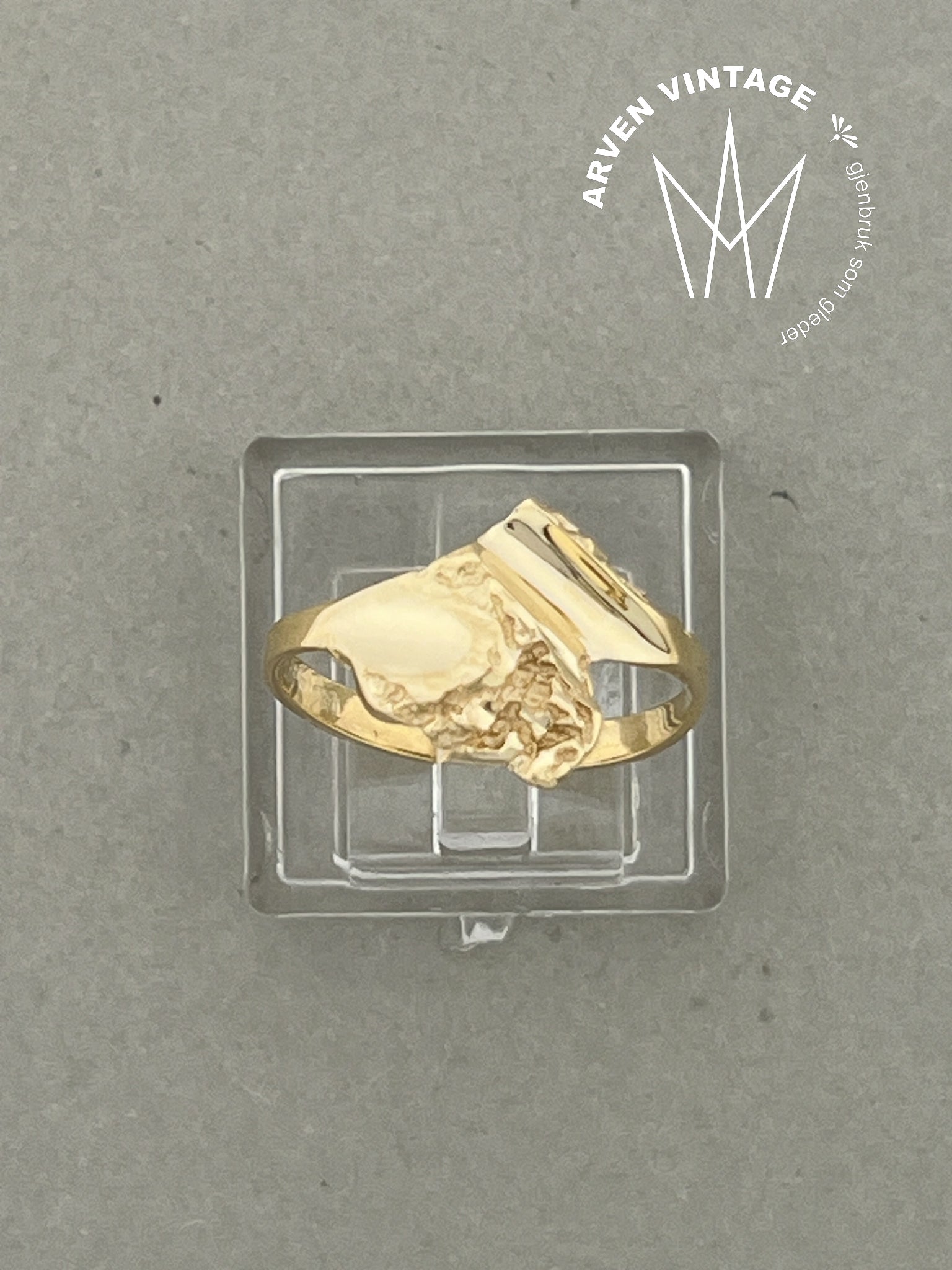 Vintage ring gult gull str 52