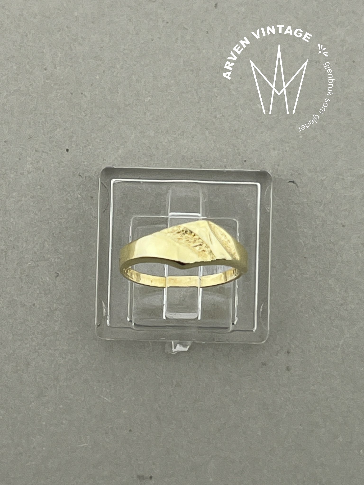 Vintage ring gult gull str 43