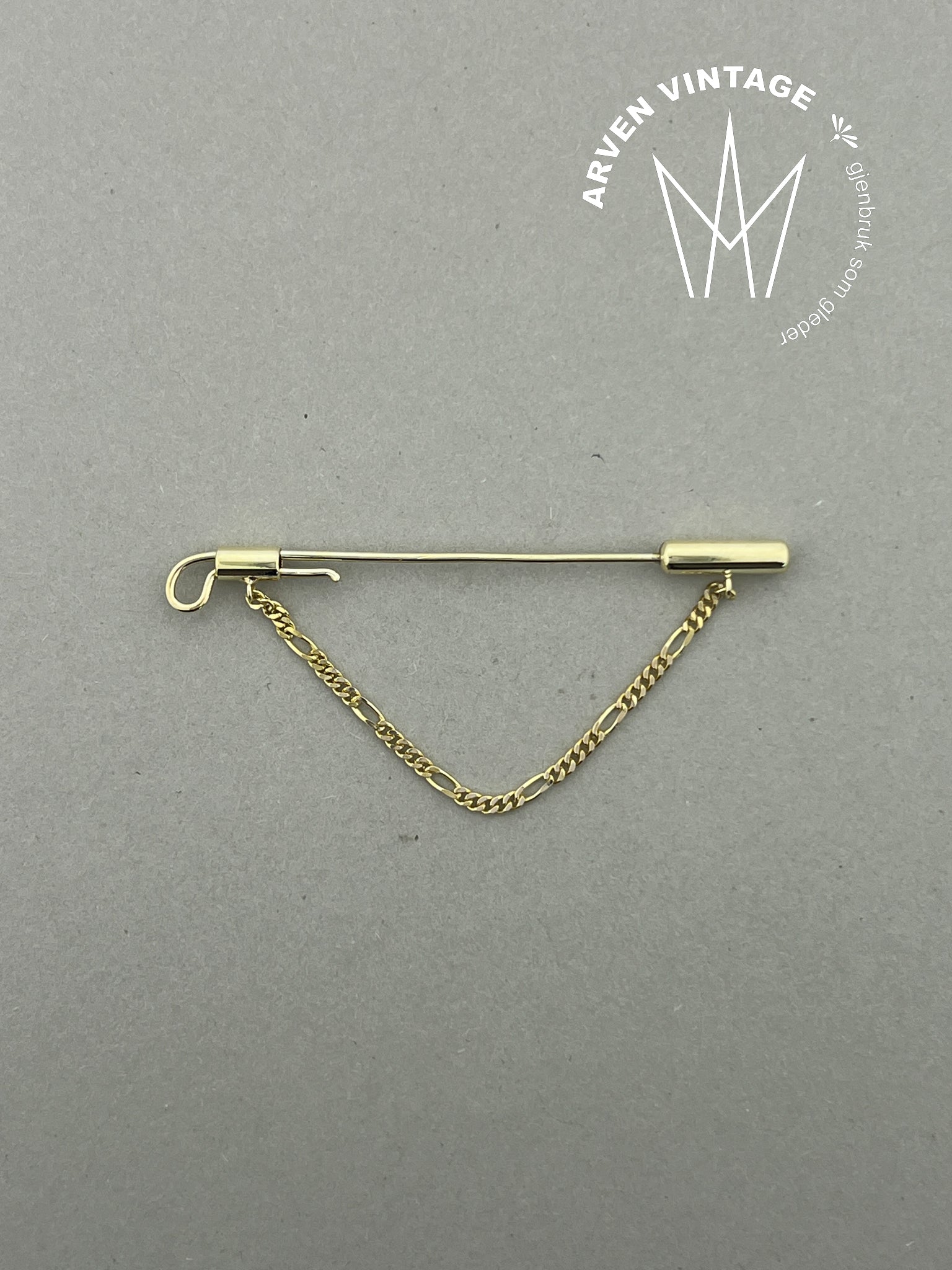 Vintage slipspynt gult gull