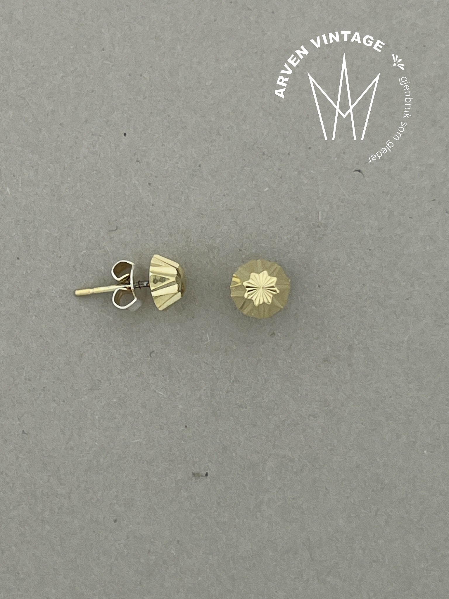 Vintage ørepynt gult gull