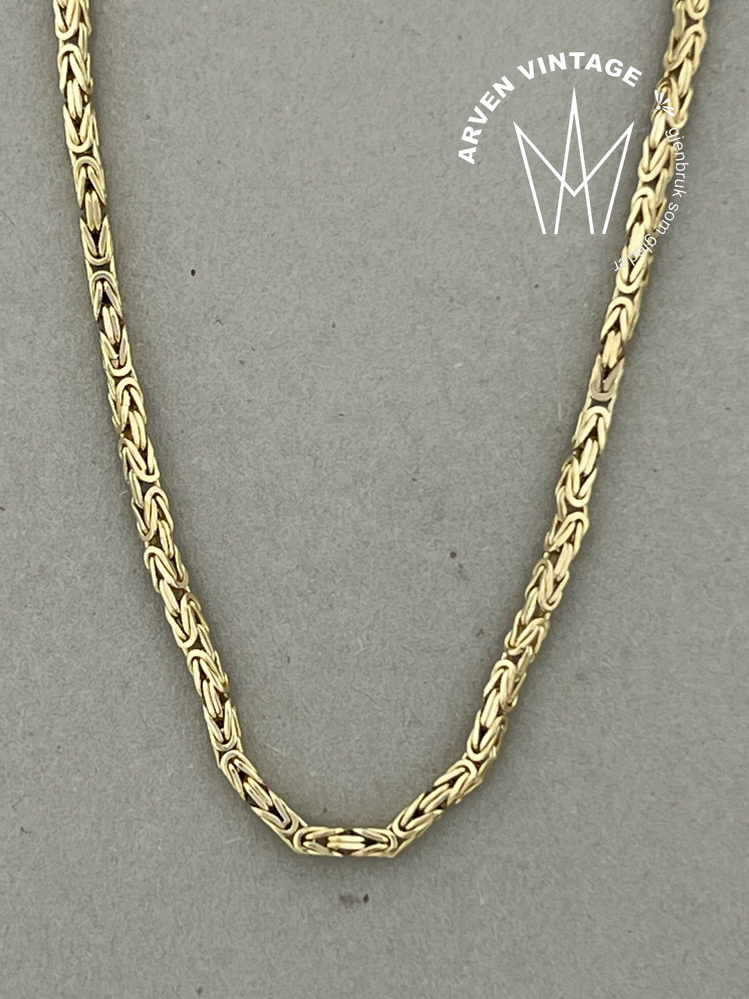 Vintage halskjede gult gull 50cm