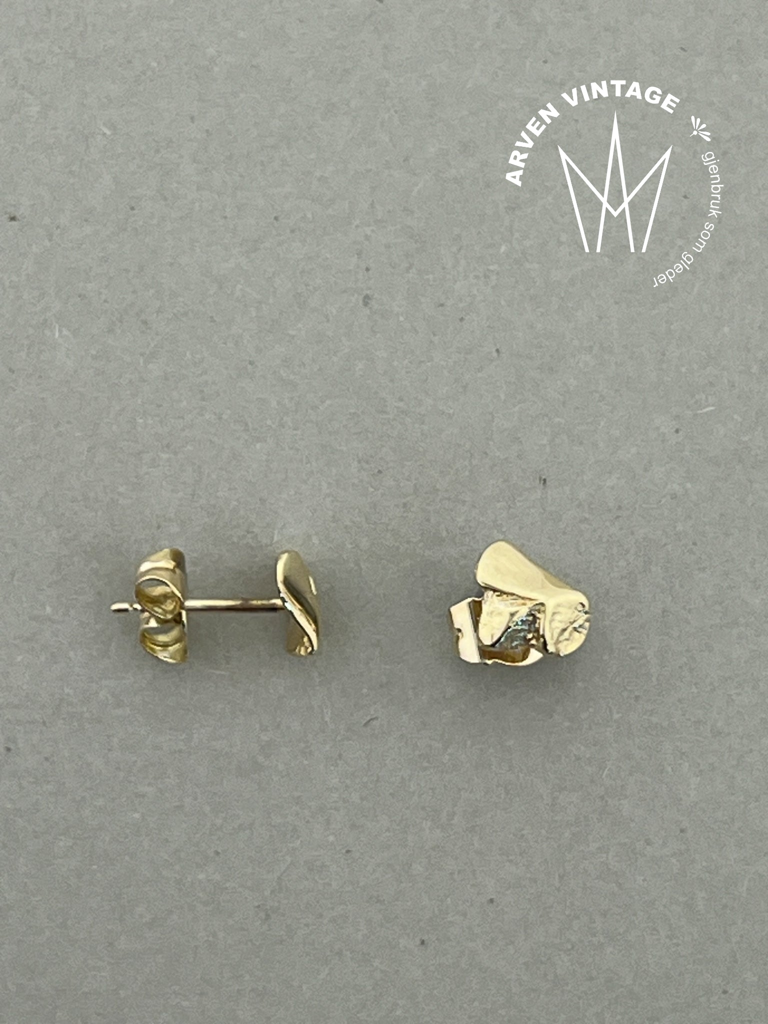 Vintage ørepynt gult gull