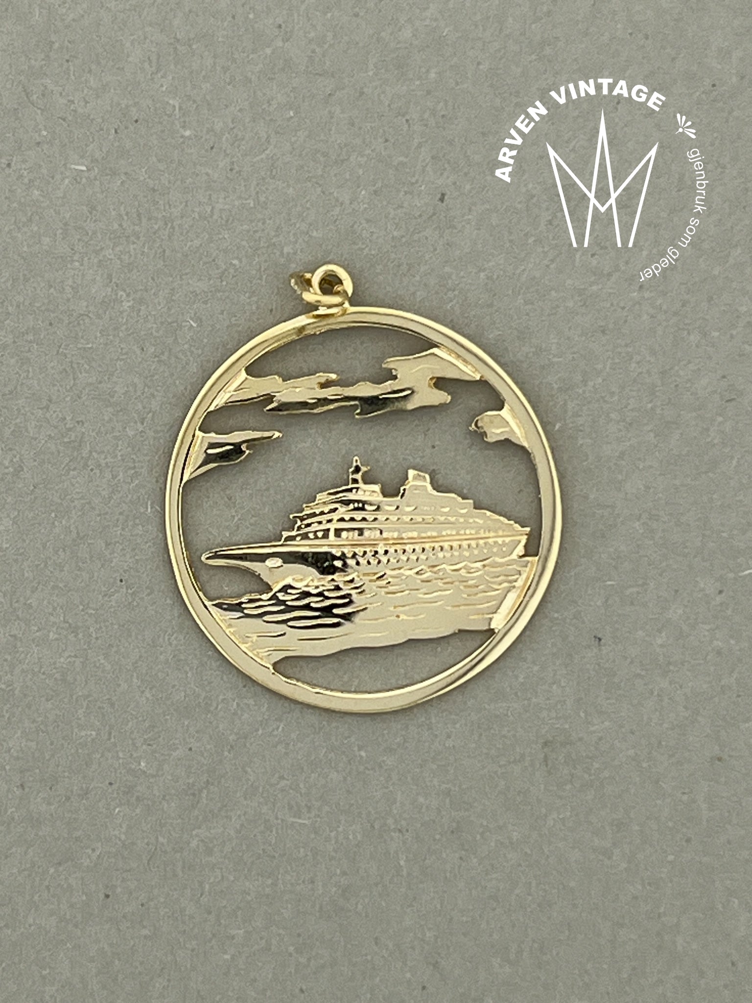 Vintage cruiseskipanheng gult gull