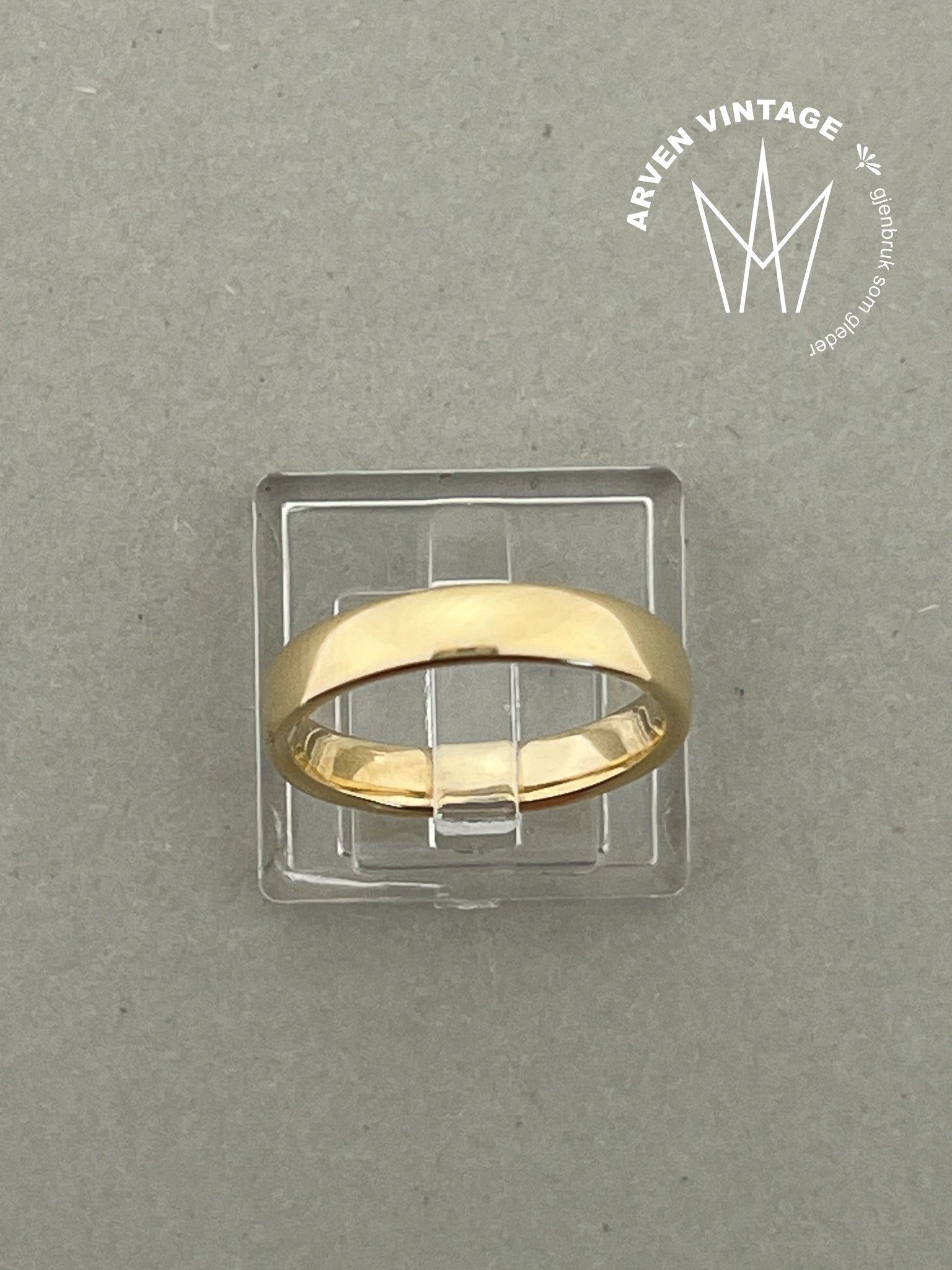 Vintage glatt ring gult gull str53