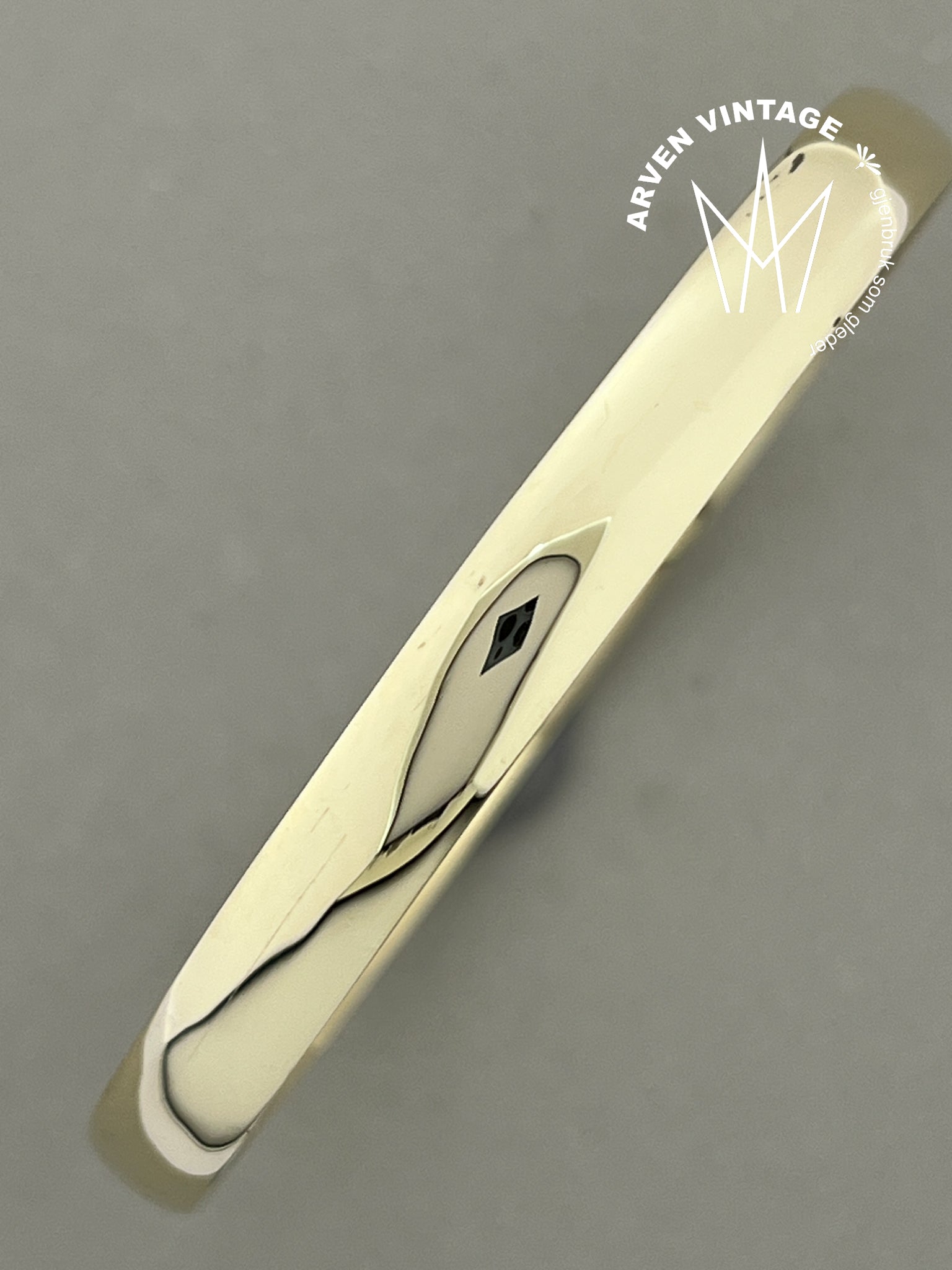 Vintage glatt armring gult gull 19,5cm