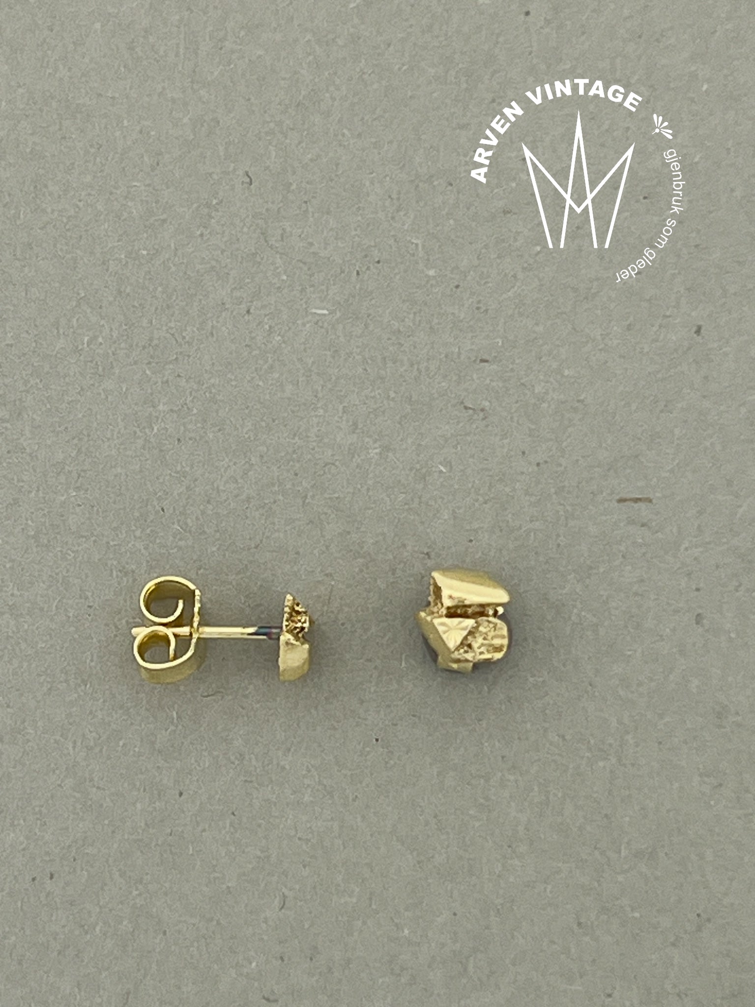 Vintage ørepynt gult gull