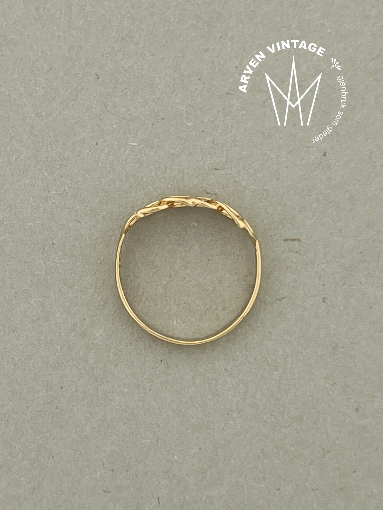 Vintage Bismarck ring gult gull str50