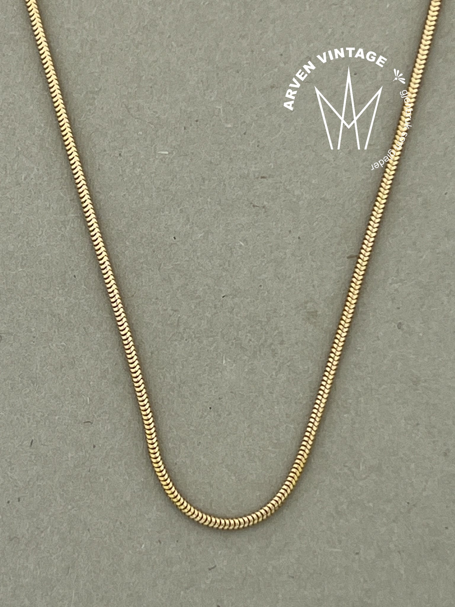 Vinatge halskjede gult gull 40cm
