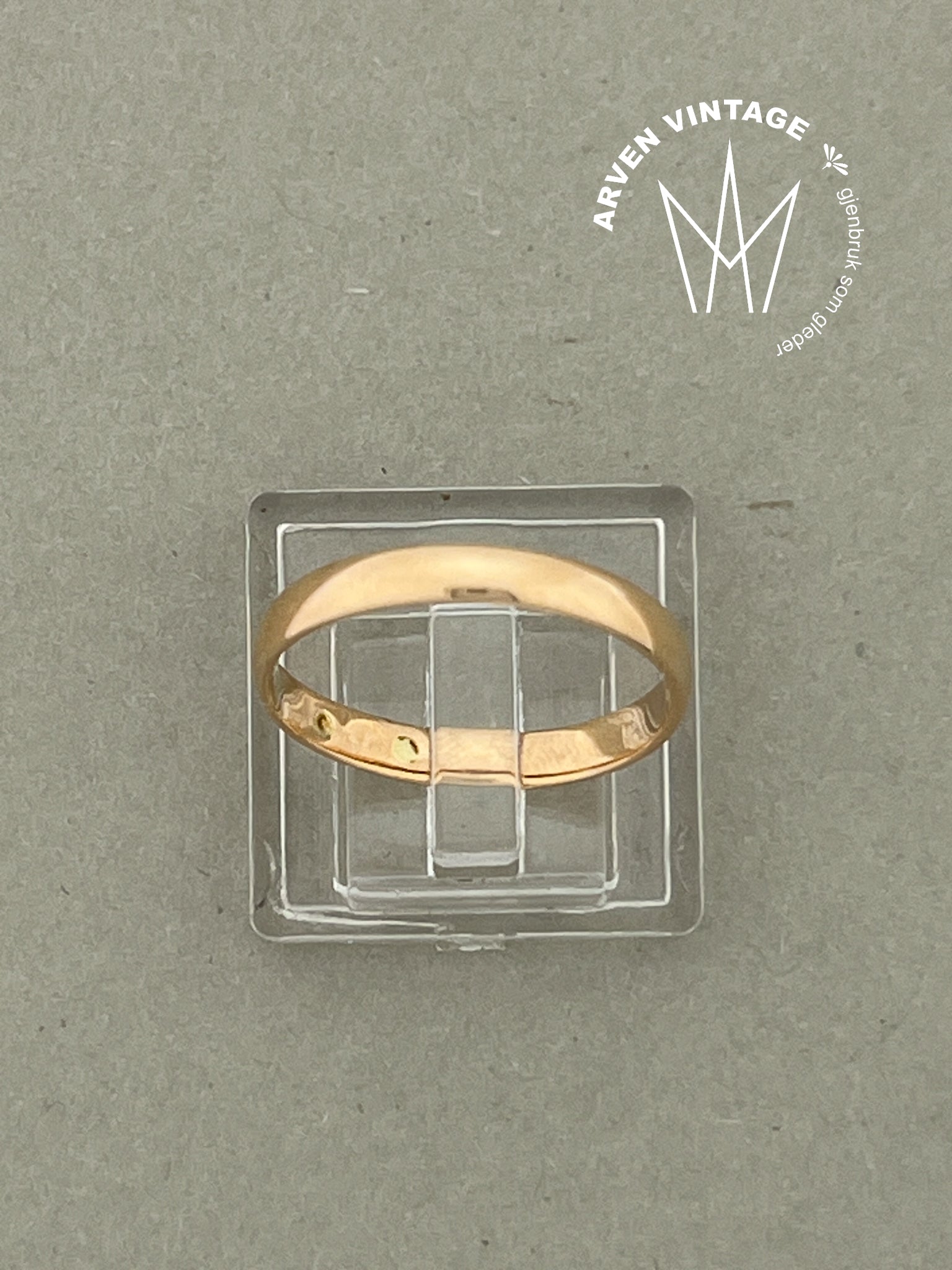 Vintage glatt ring gult gull str56