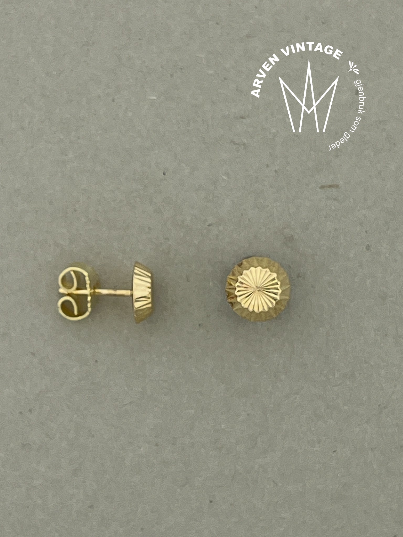 Vintage ørepynt gult gull