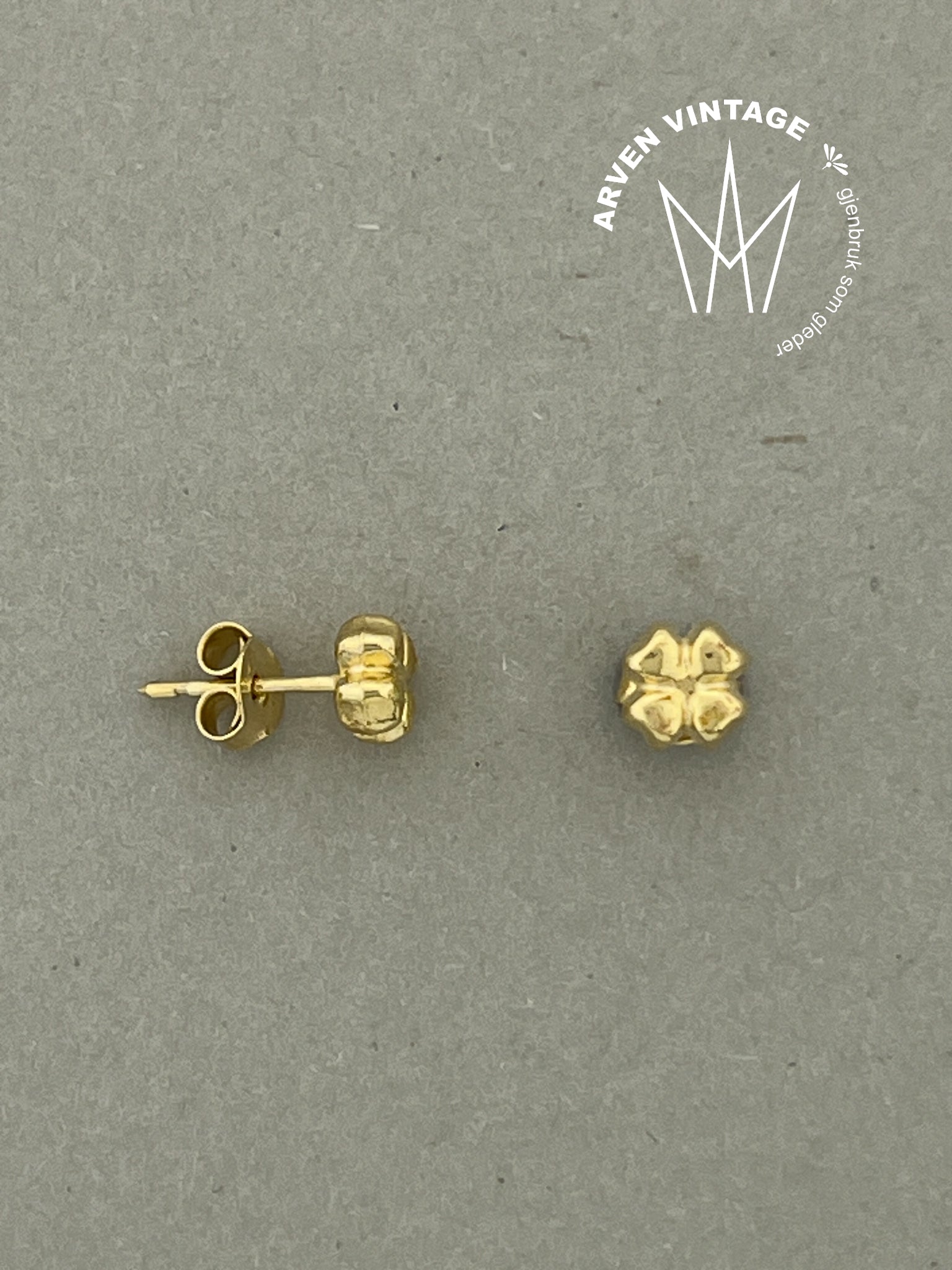 Vintage ørepynt gult gull
