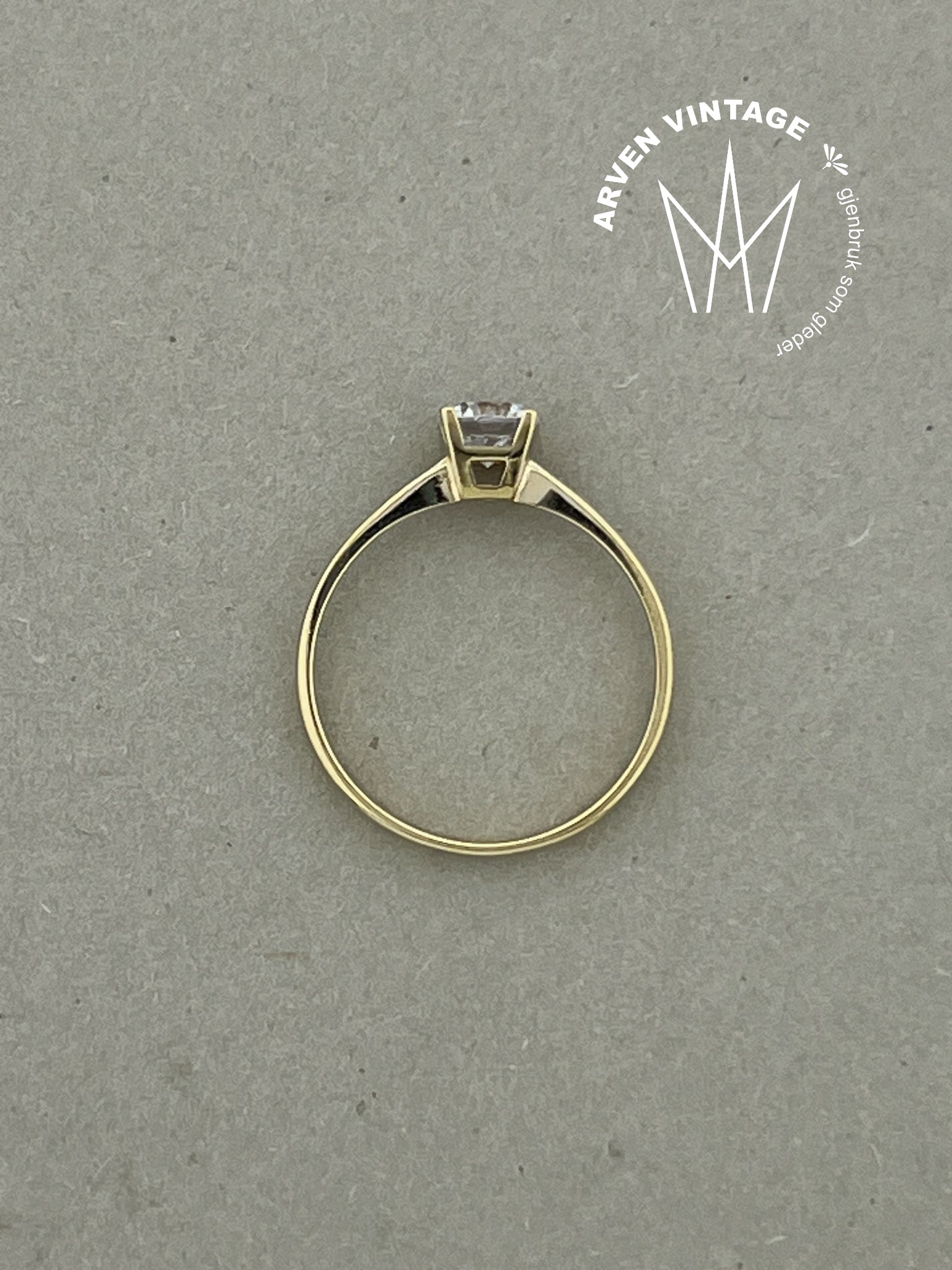 Vintage ring 10K gult gull str 52