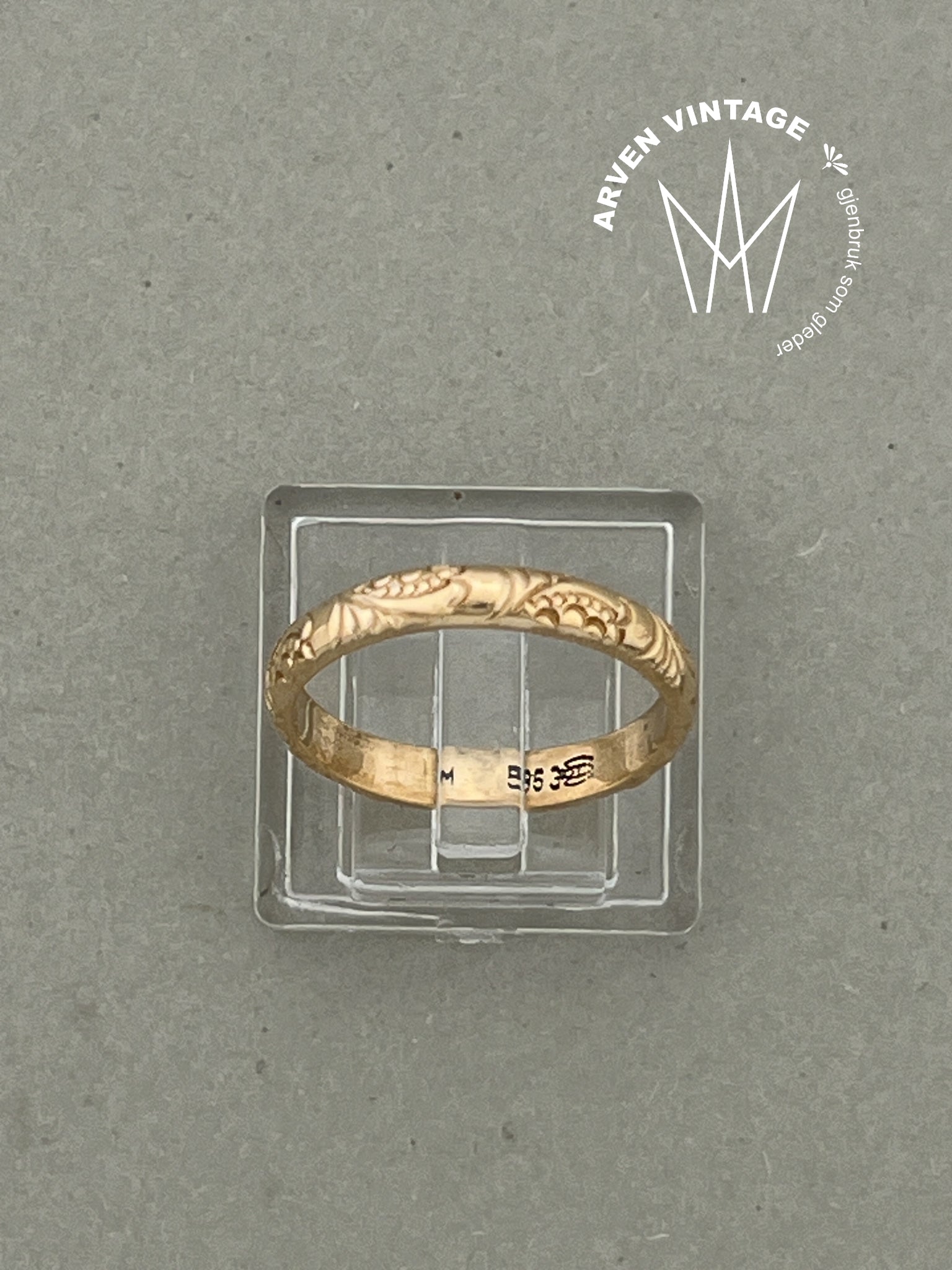 Vintage ring gult gull str 53