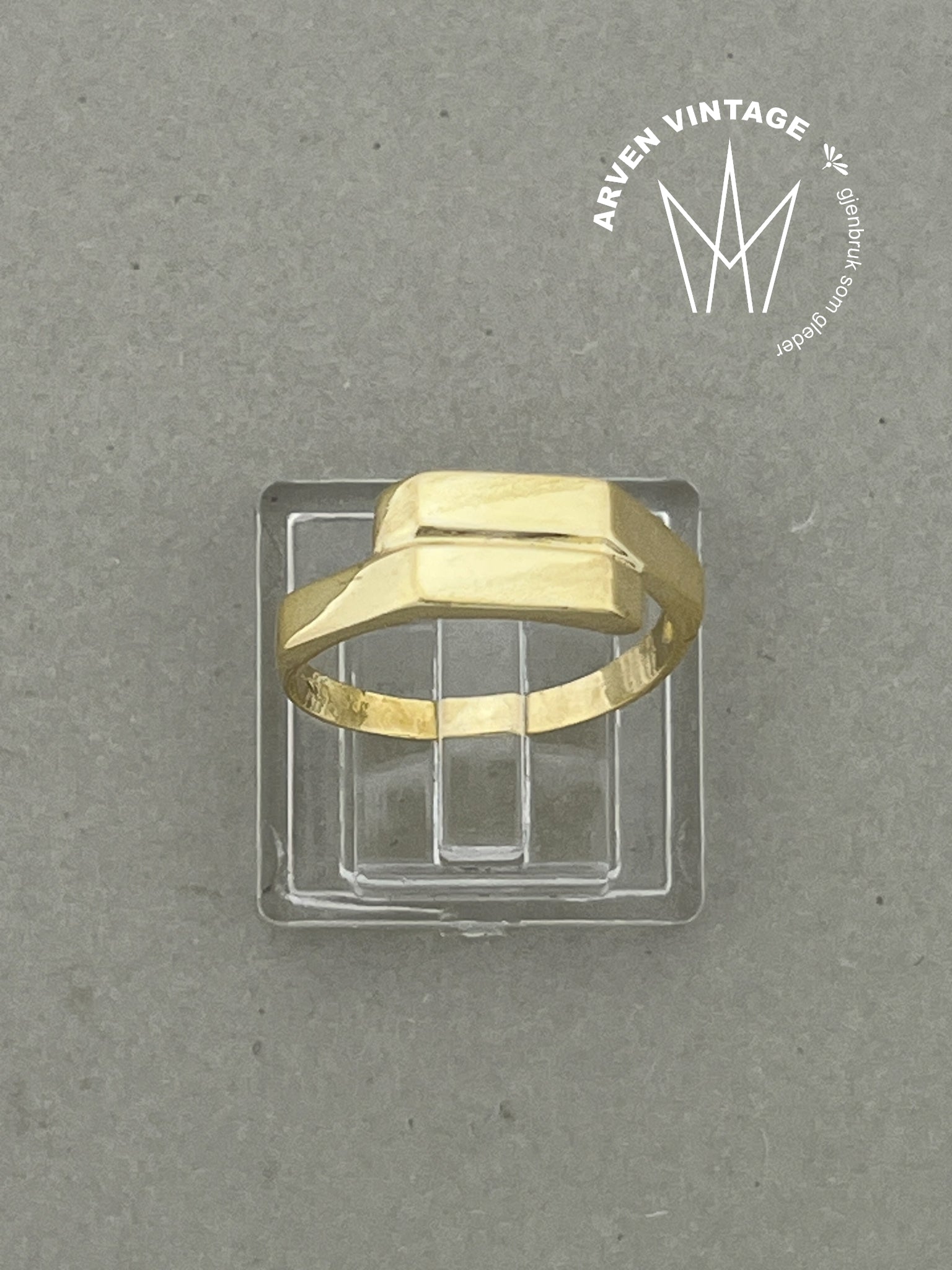 Vintage ring gult gull str 54