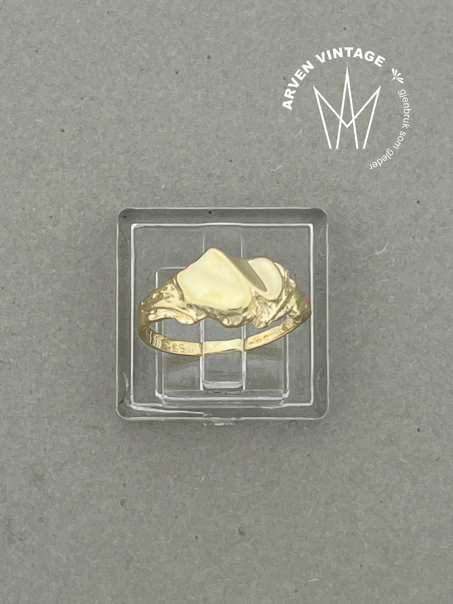 Vintage ring gult gull str 46