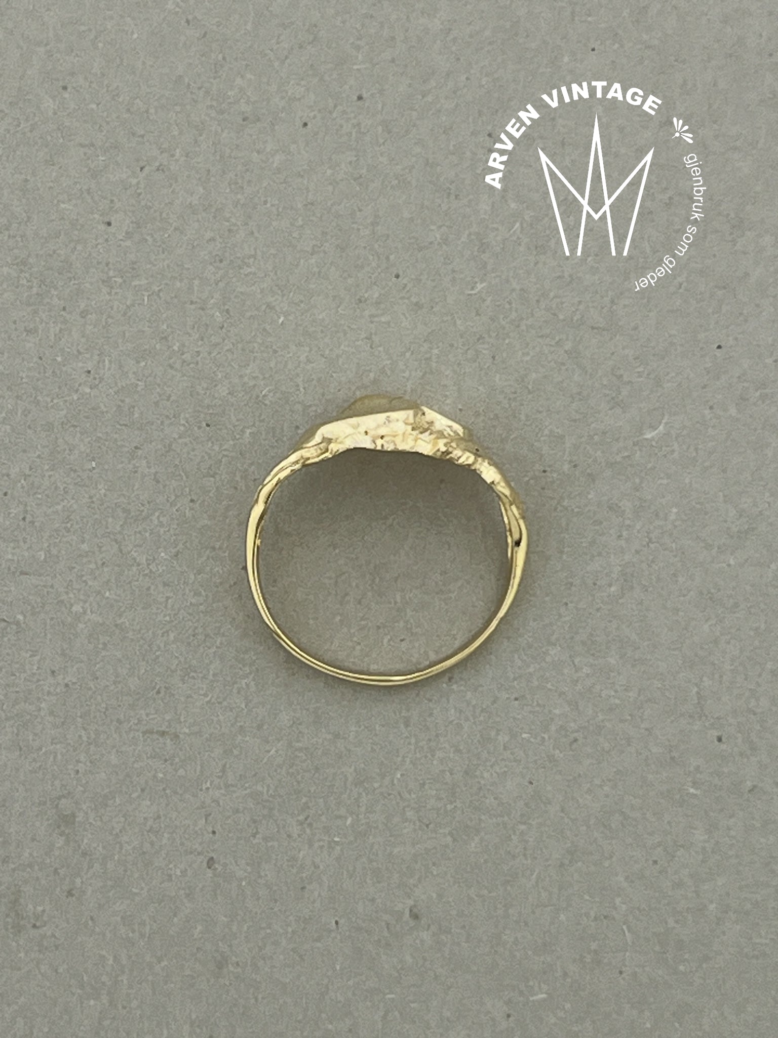 Vintage ring gult gull str 46