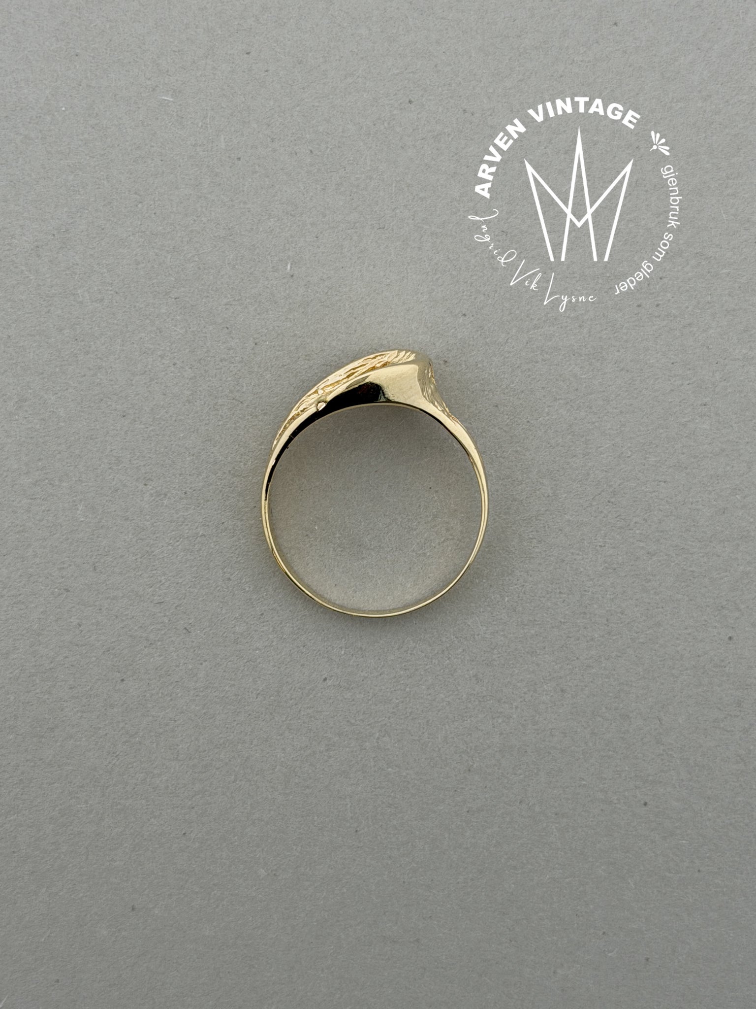 Vintage ring gult gull str 57