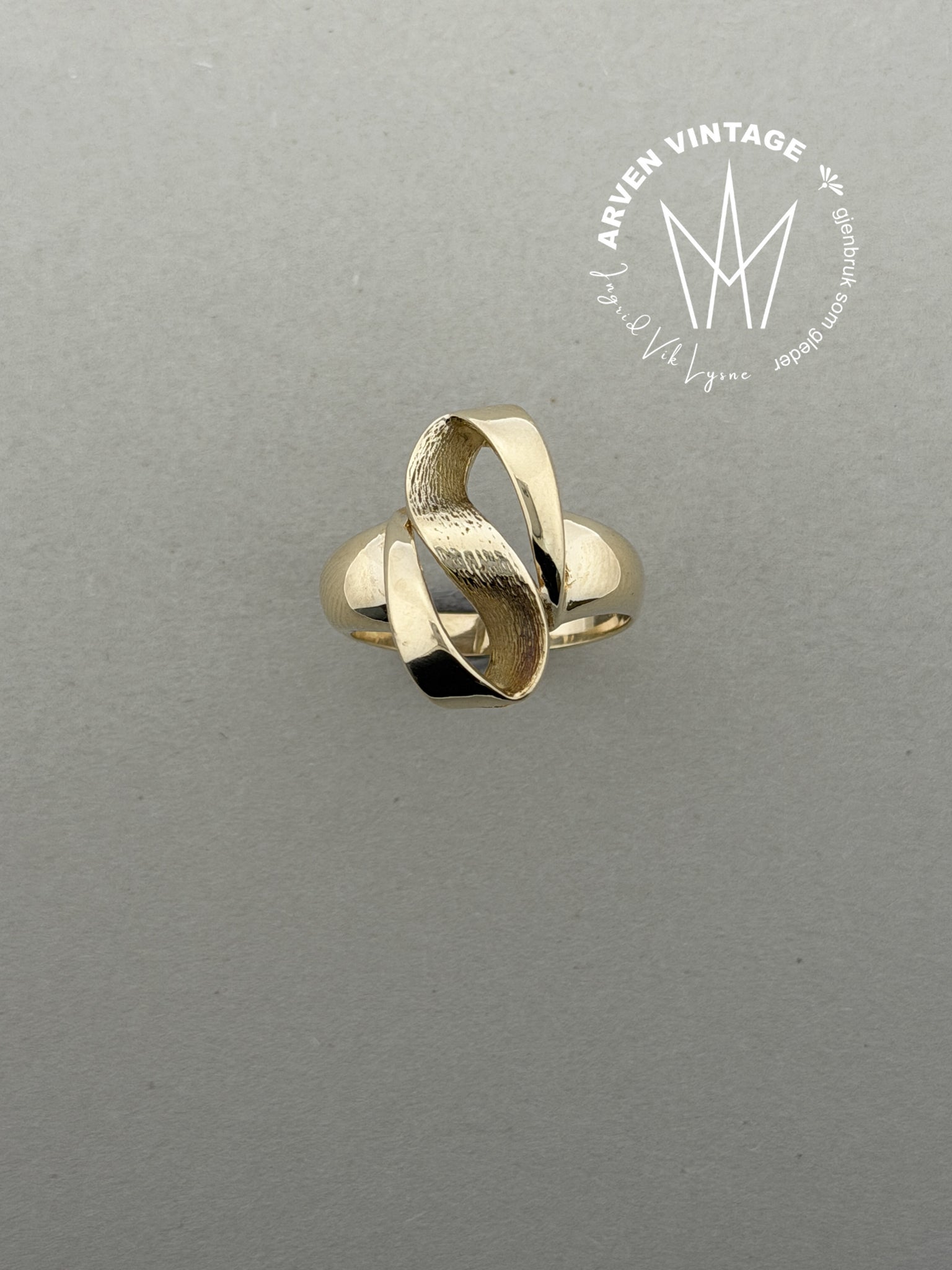 Vintage ring gult gull str 56