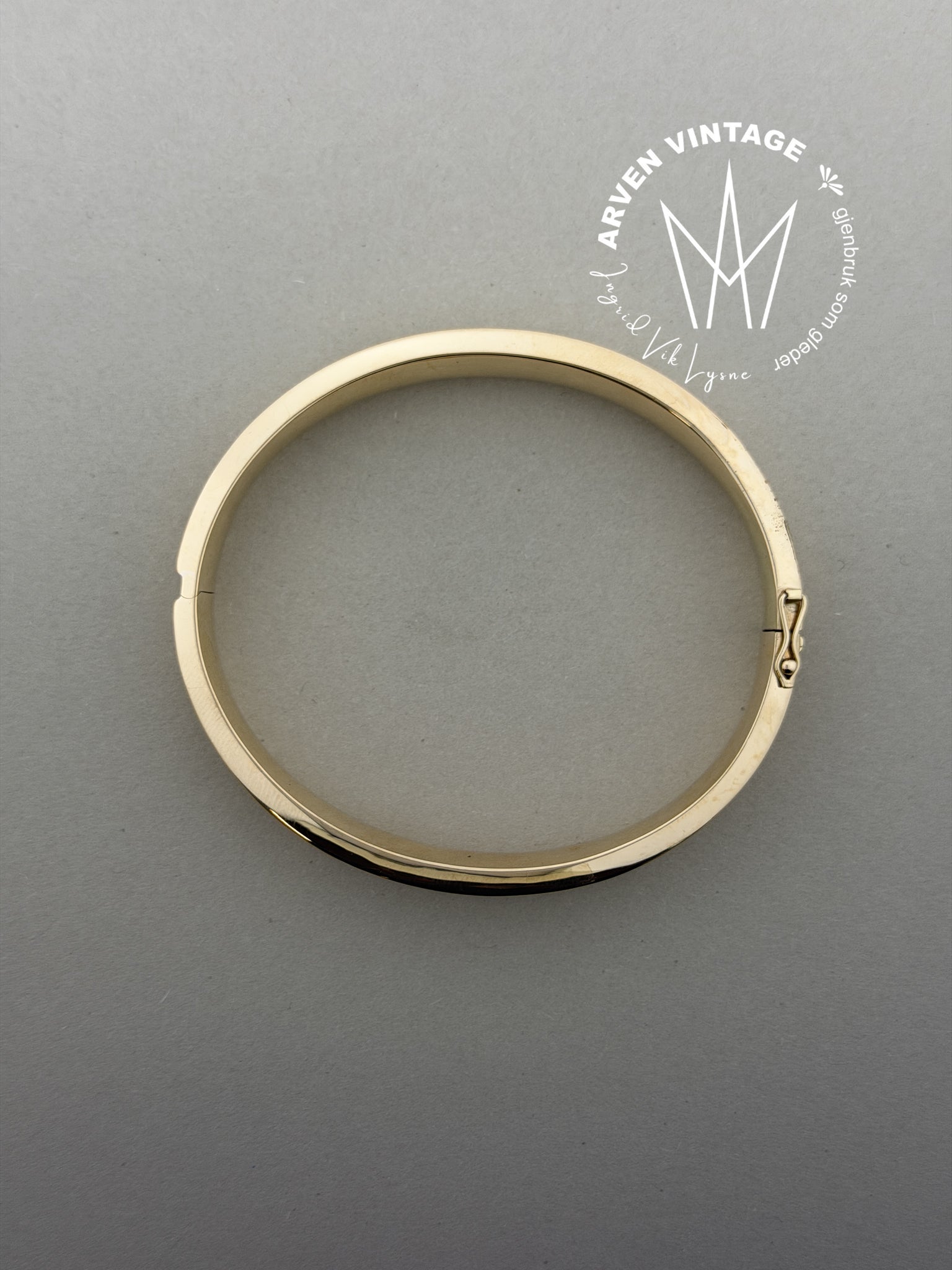 Vintage armring gult gull 17cm