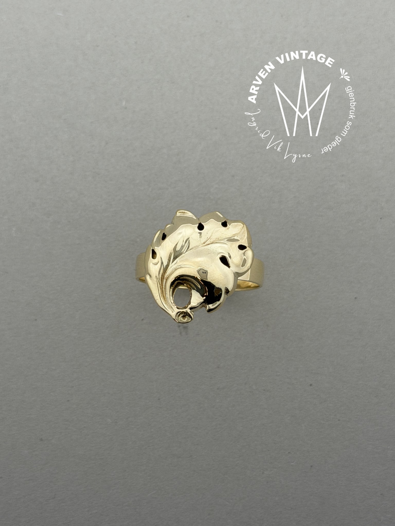 Vintage ring gult gull str 58
